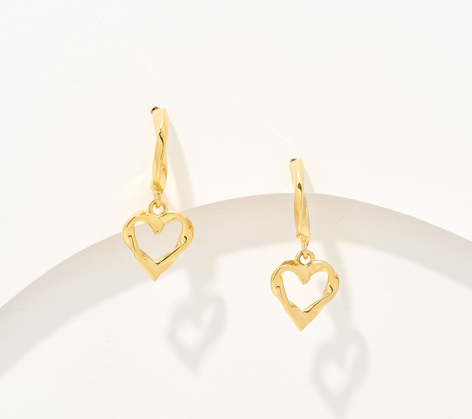 Christian James by Scott Grimes 14K Gold Clad Single Heart Drop Earrings