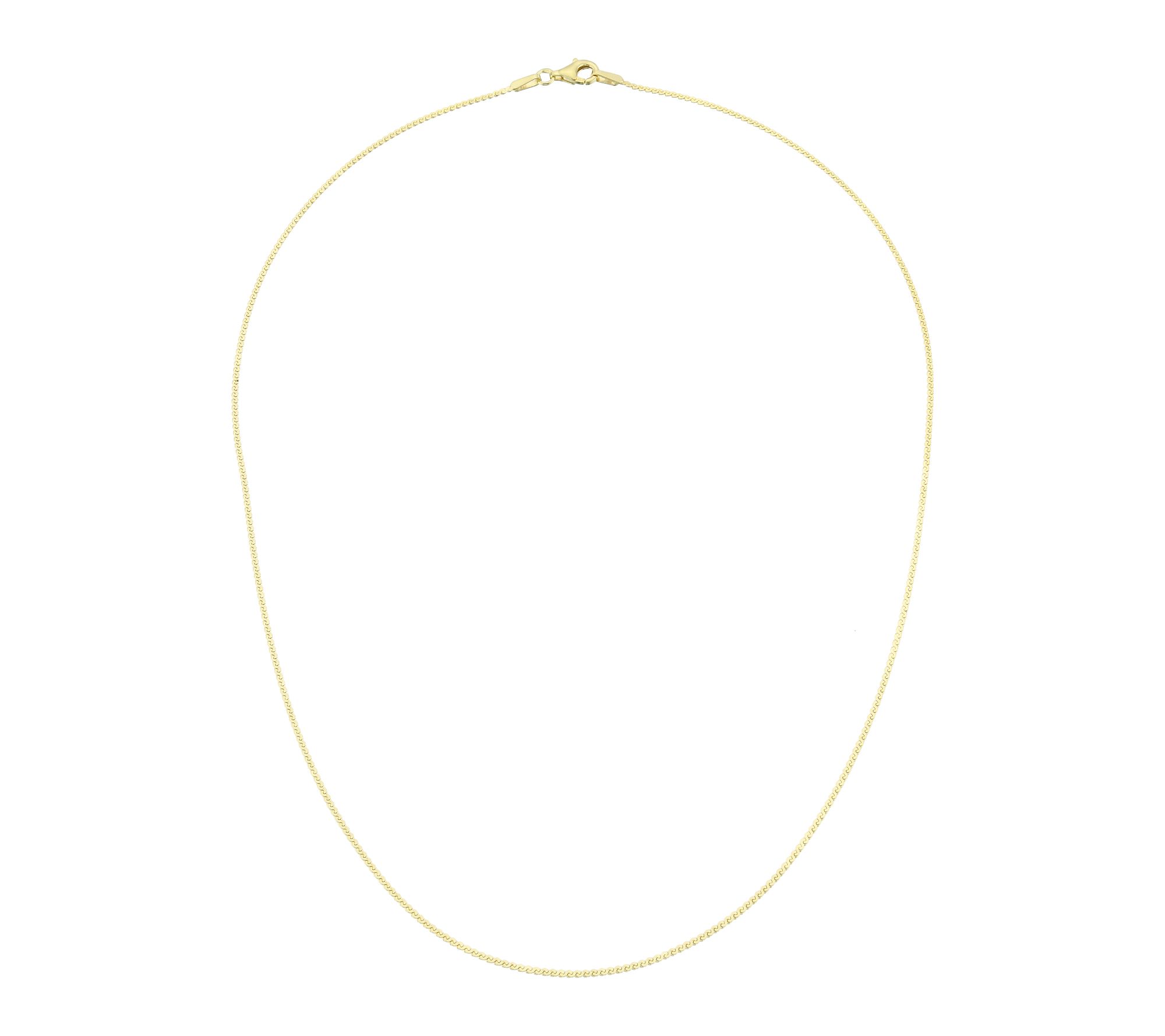 Silver Style 1.2mm Solid Serpentine Chain Necklace, Sterling