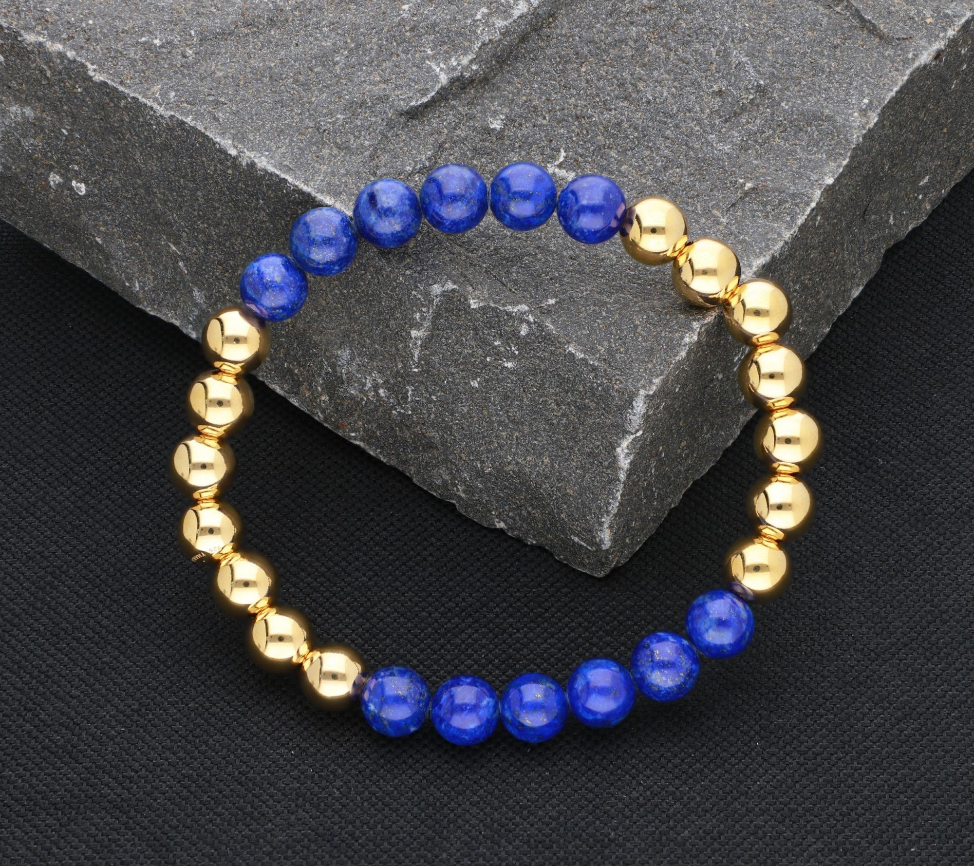 Elyse Ryan 14K Gold Clad & Lapis Bead Bracelet