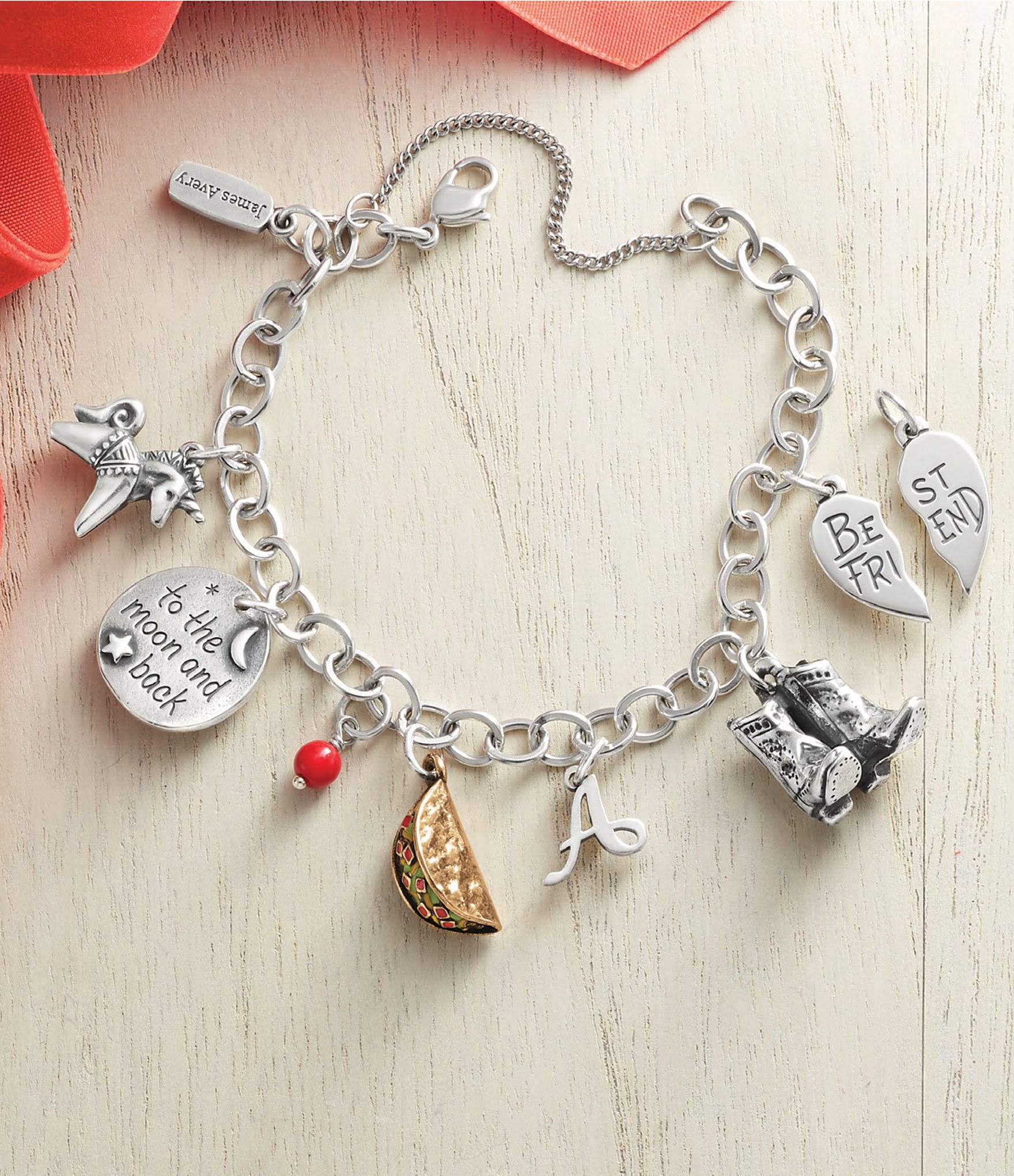 James Avery Forged Sterling Silver Link Charm Bracelet - S