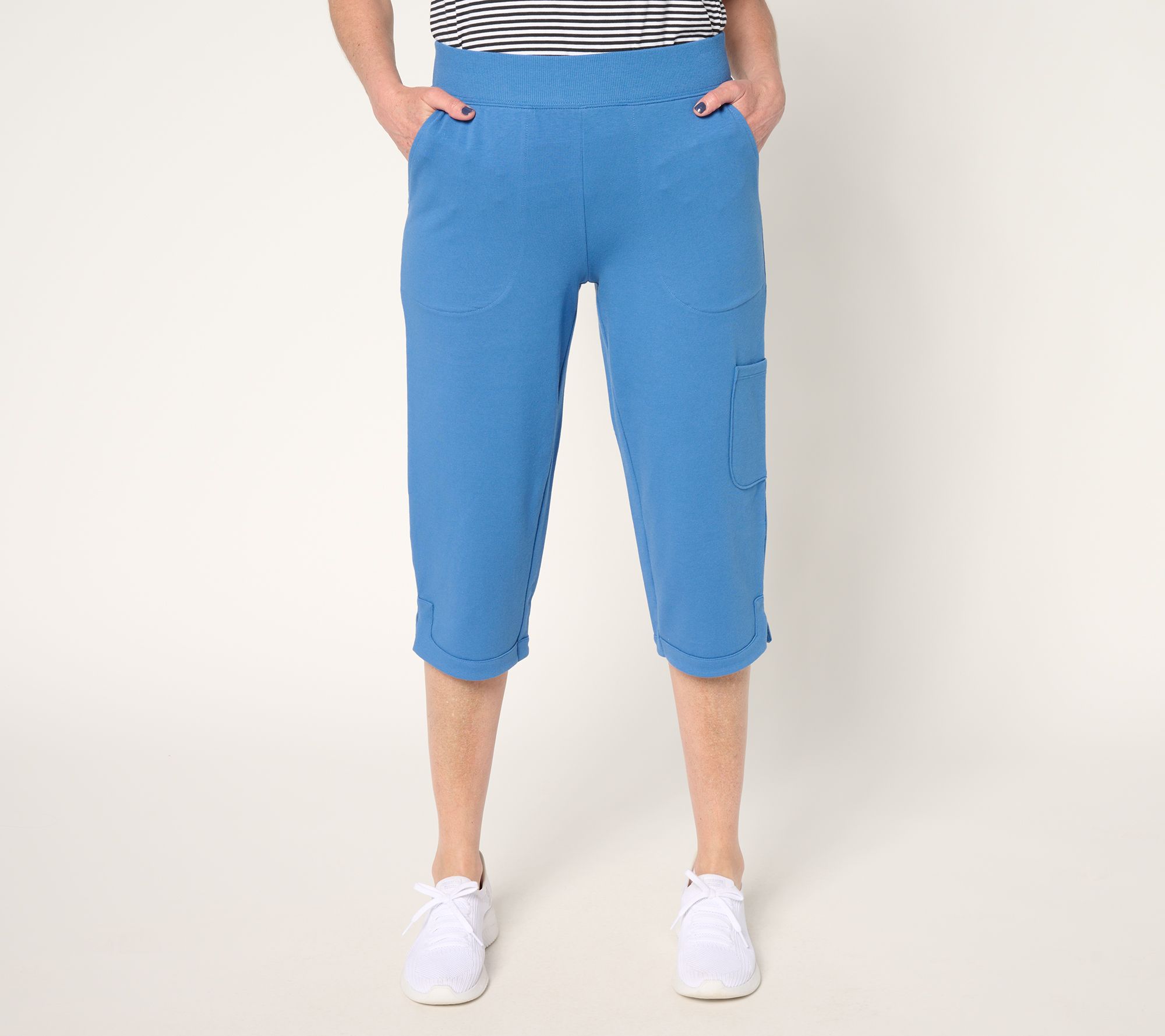 Denim & Co. Active Regular French Terry Straight Leg Capri Pants