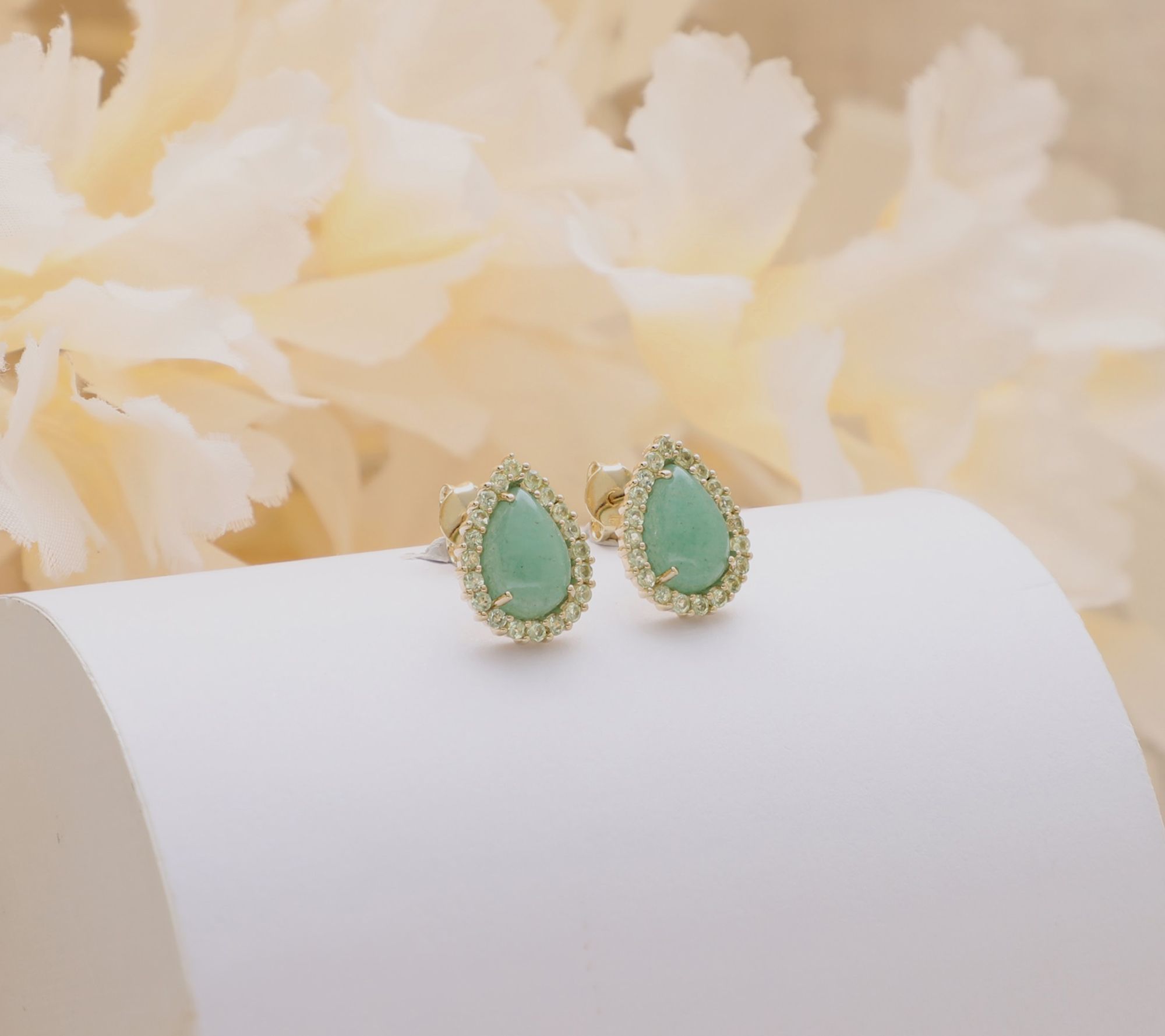 Ariva Sterling Silver Aventurine & Peridot Delphine Earrings