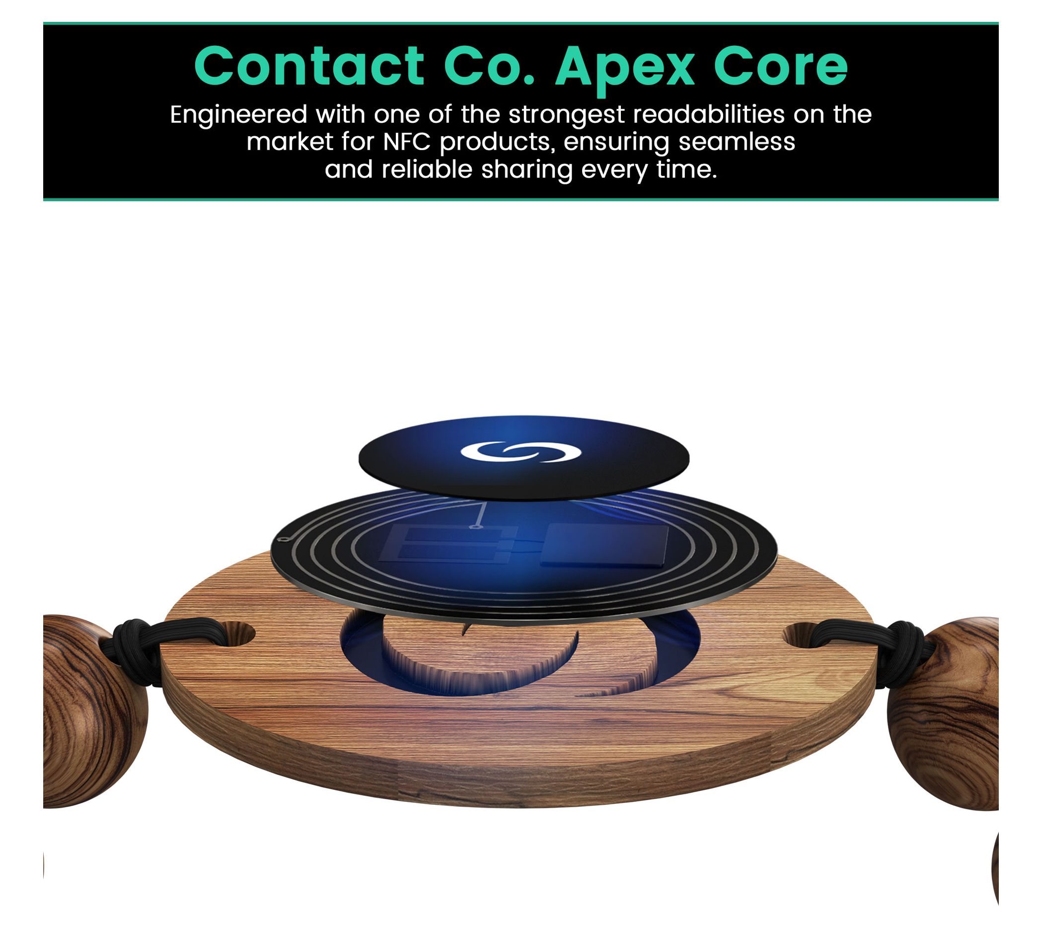 Contact Co. Smart Tap-to-Share Wooden WearableBracelet