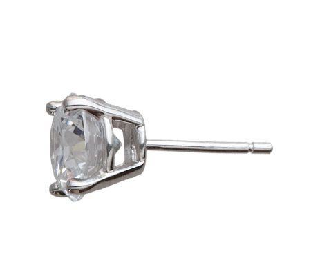 Diamonique 100-Facet Round Stud Earrings, Platinum Clad