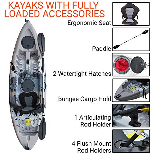 BKC FK184 9' Solo Sit-On-Top Kayak w/Premium Memory Foam Seat