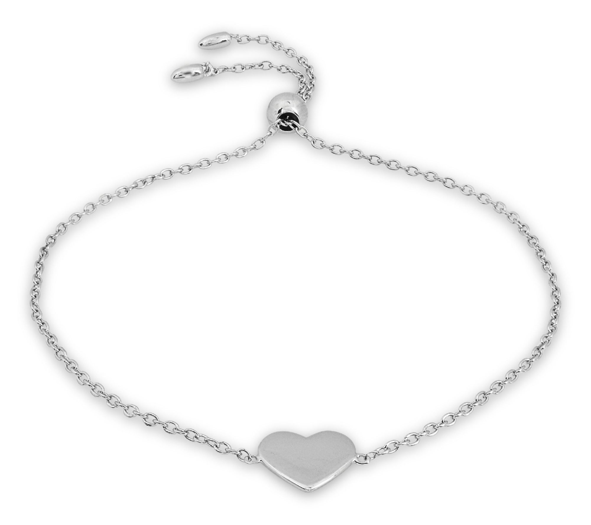 Sterling Silver Heart Station Bracelet