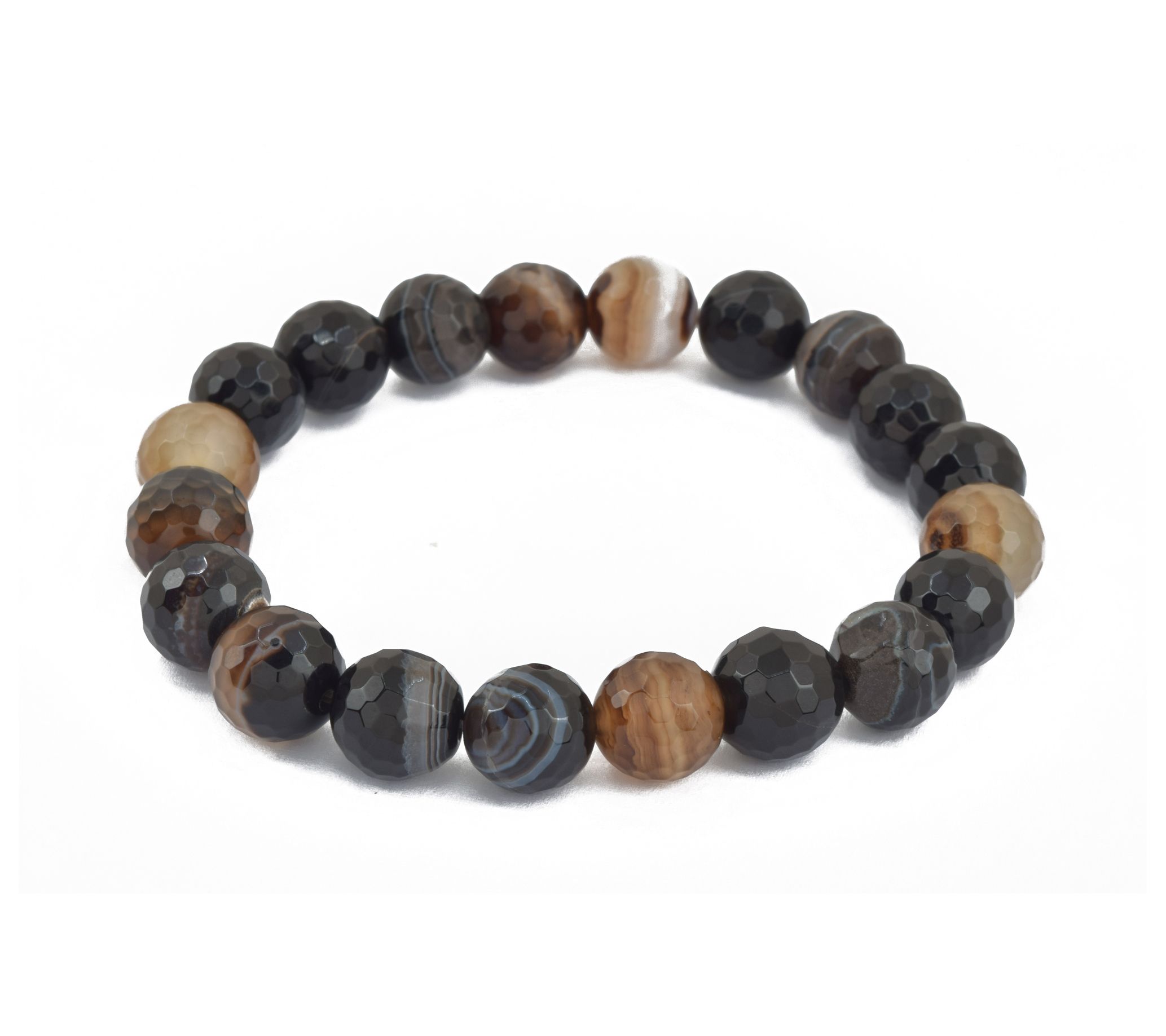 Black Chalcedony Beaded Stretch Bracelet