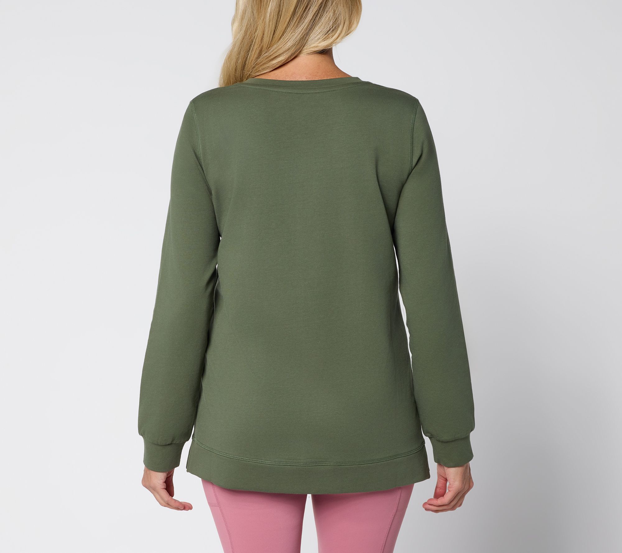 Denim & Co. Active Regular French Terry Rib Mix Tunic