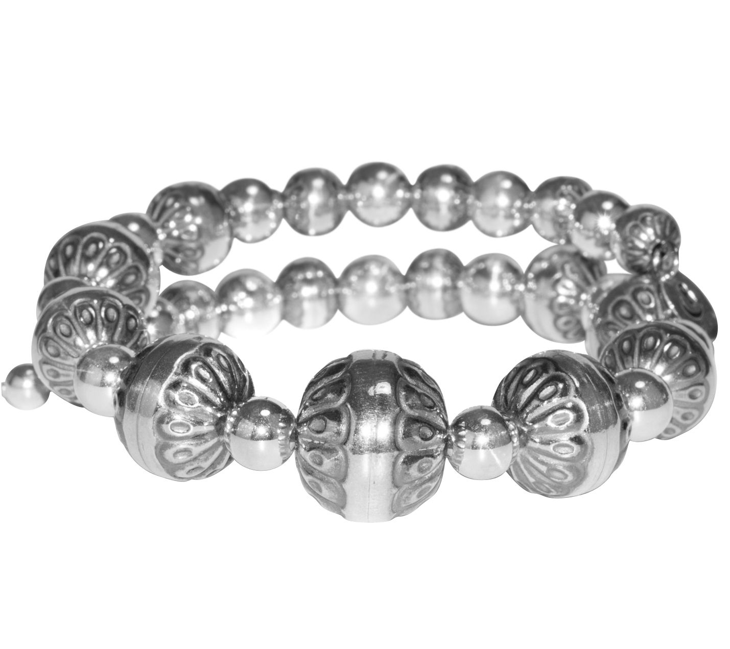 American West Classics Sterling Beaded Coil Wrap Bracelet