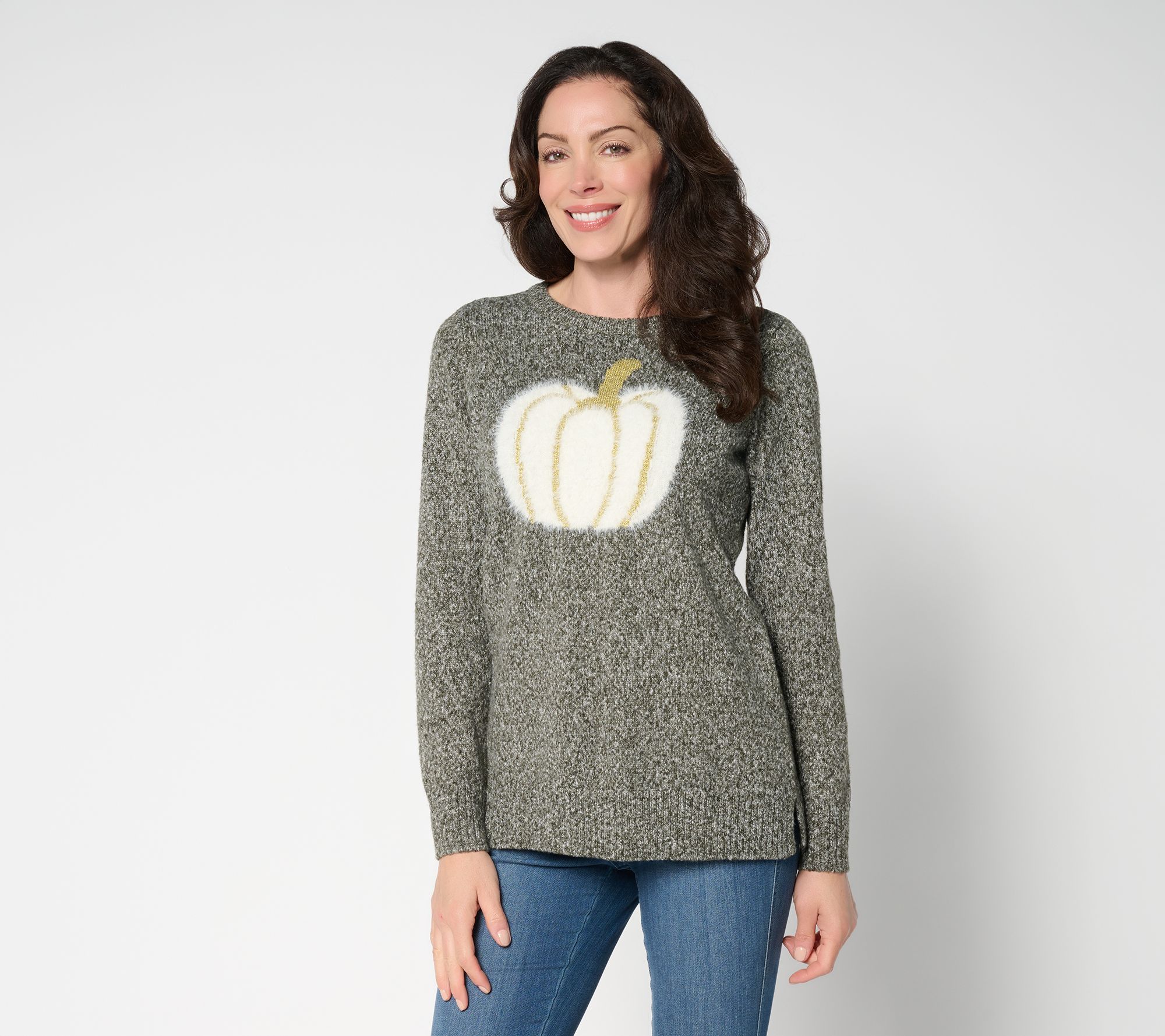 Belle by Kim Gravel Let's Get Cozy Gourdeous Glam Pumpkin Sweater