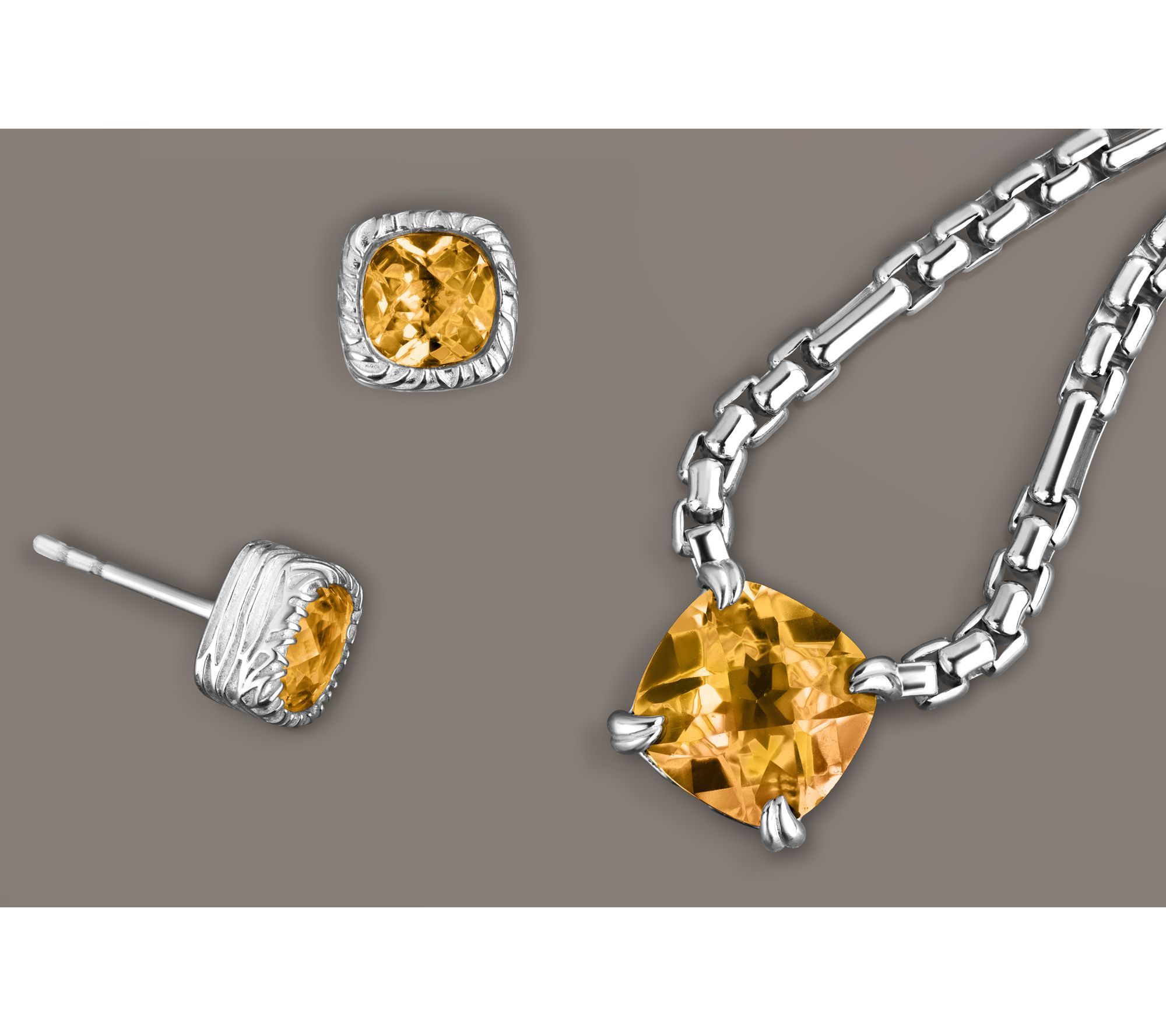 Christian James by Scott Grimes Sterling Cushion Cut Earrings