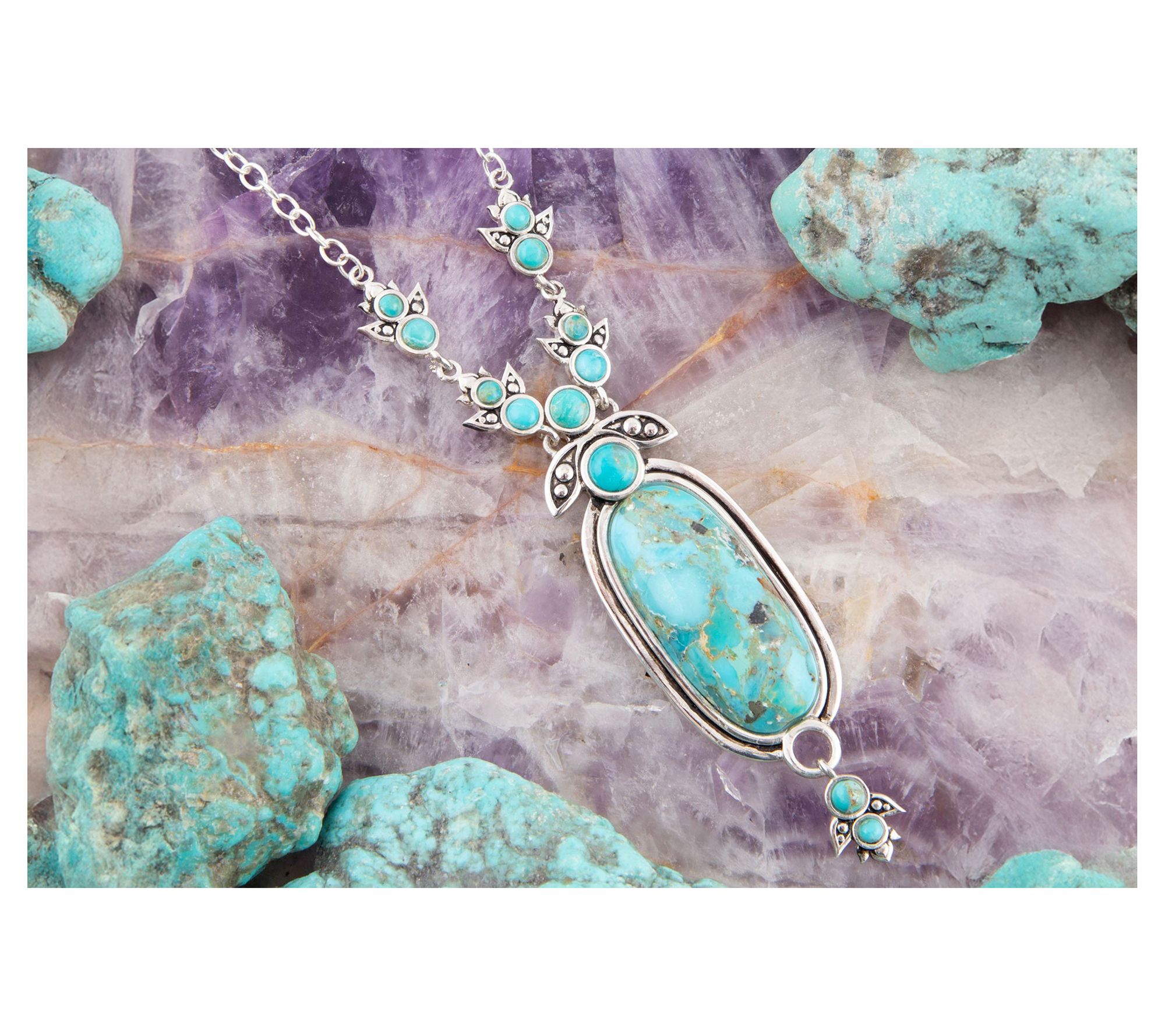Barse Artisan Crafted Sterling Silver Emile Turquoise Necklace