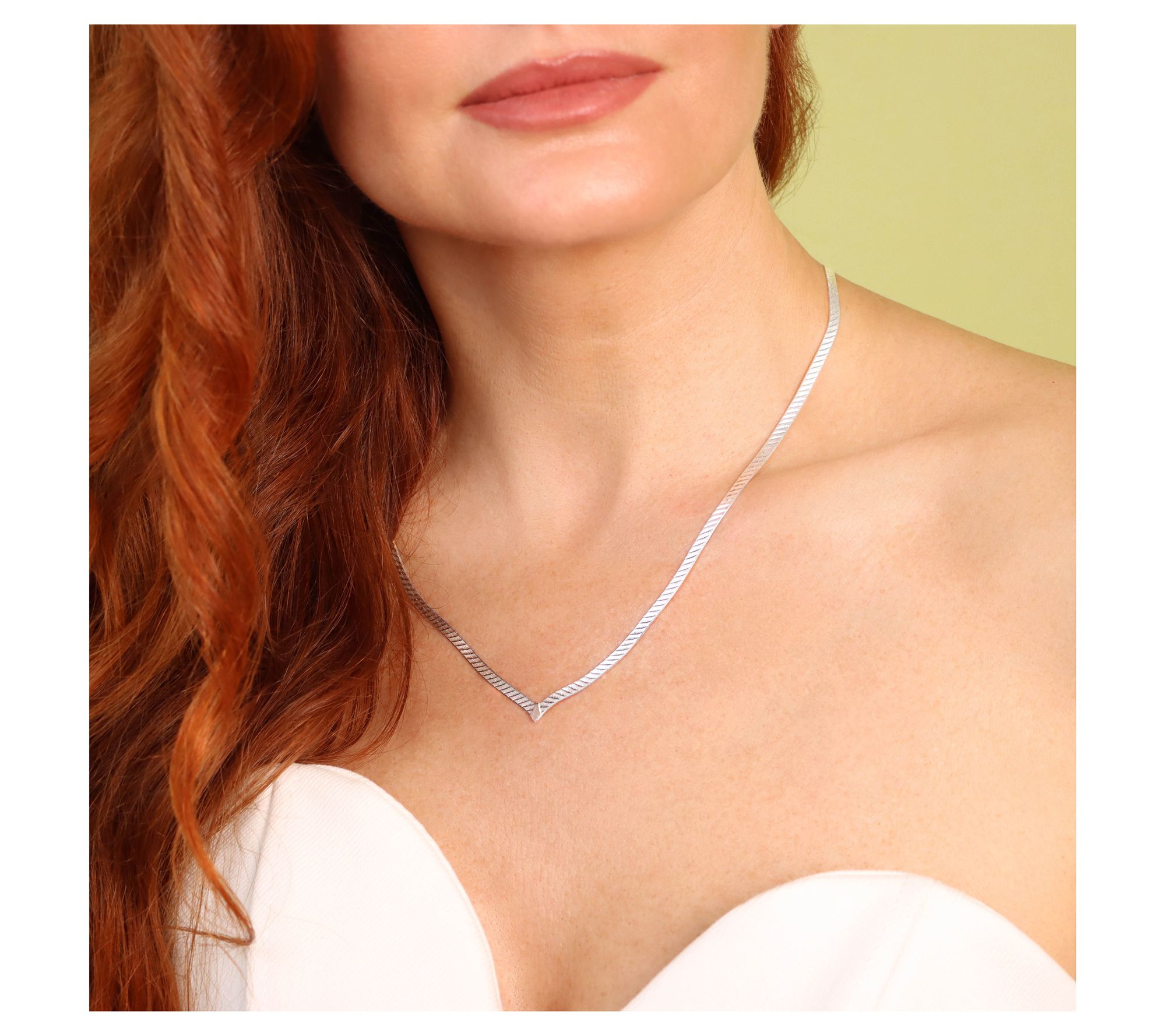 Ultrafine 950 Silver V Shape Herringbone 20