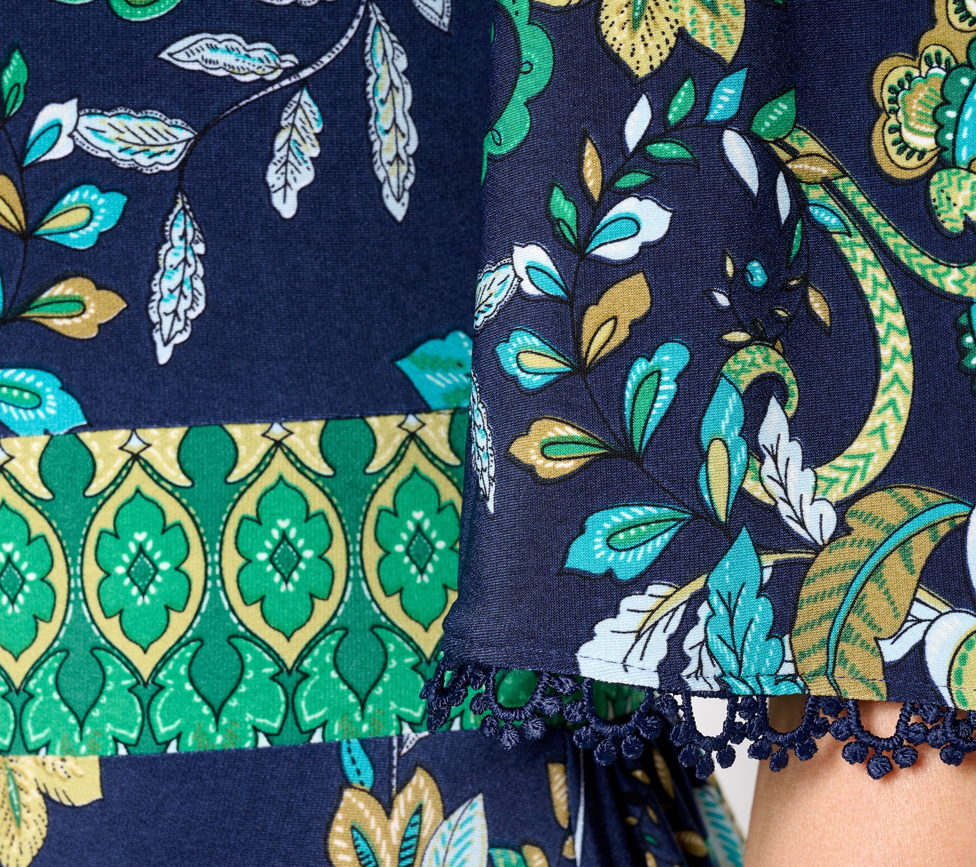 Susan Graver Regular Printed Liquid Knit Mock Neck Midi Dress