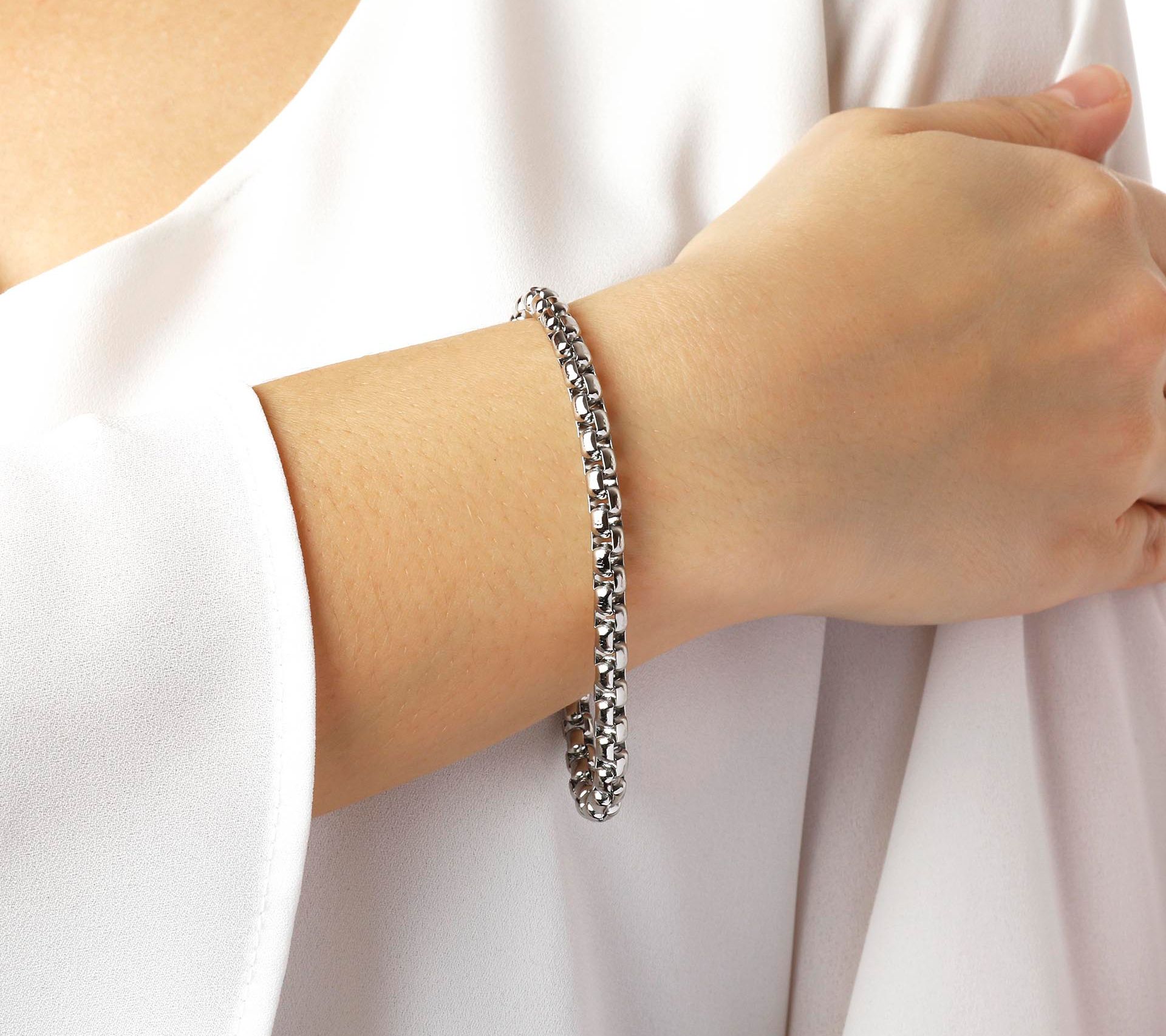 Steel by Design Polished Box Chain Bracelet