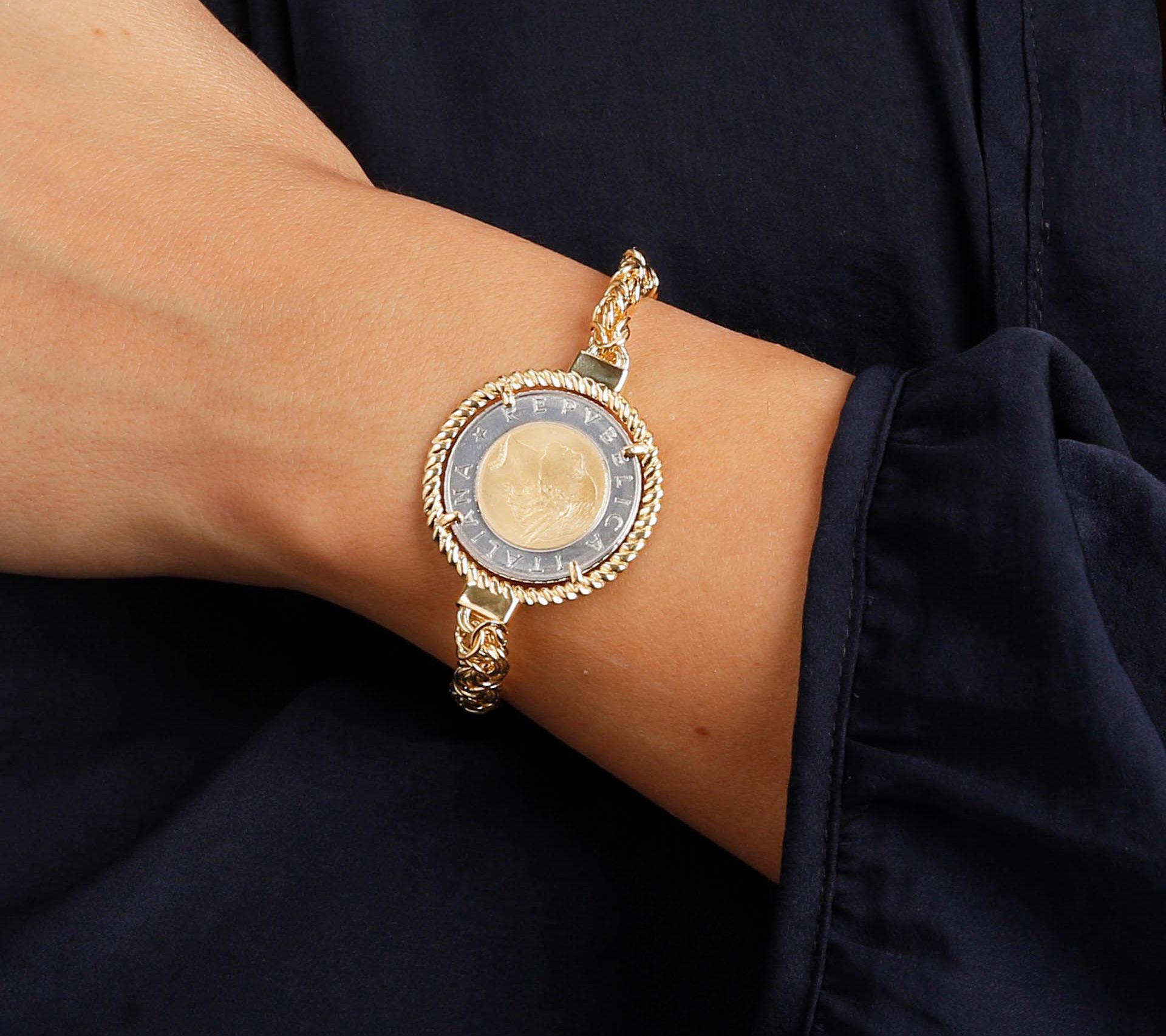 Veronese 18K Clad 500-Lire Byzantine Bracelet