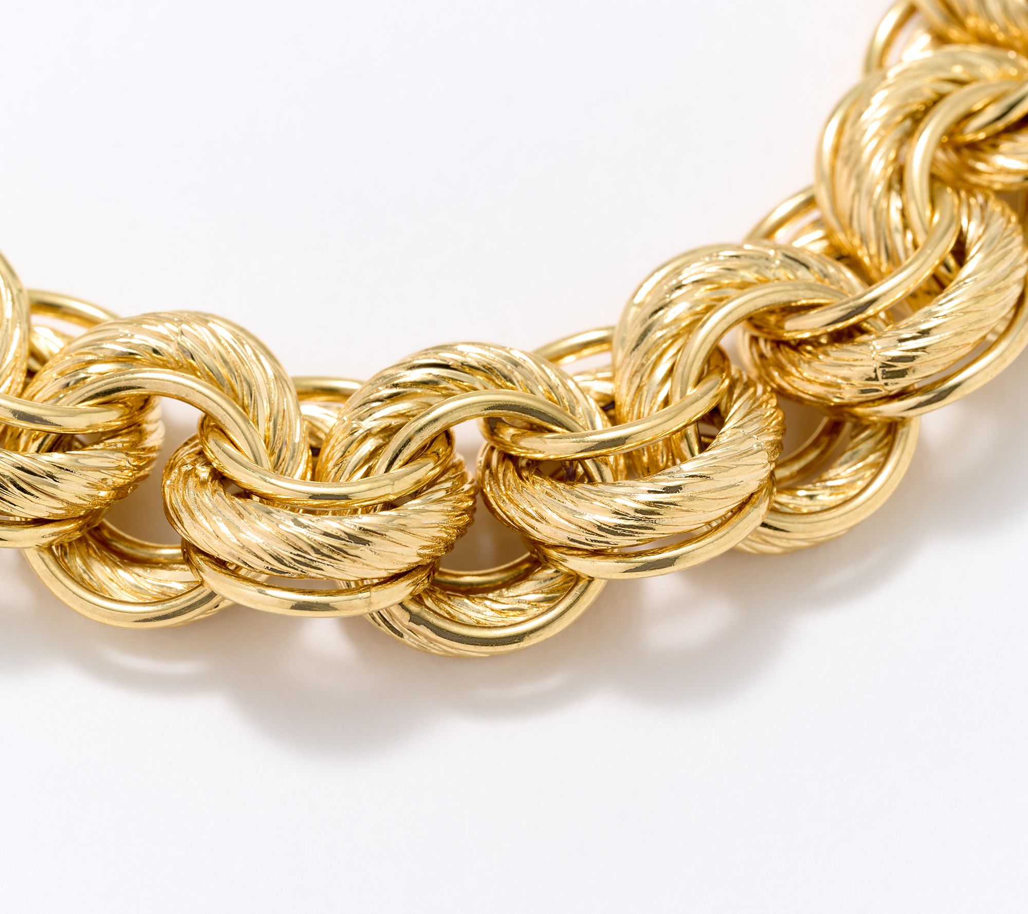 David Markstein Bronze Polished & Ribbed Textured Rolo Bracelet