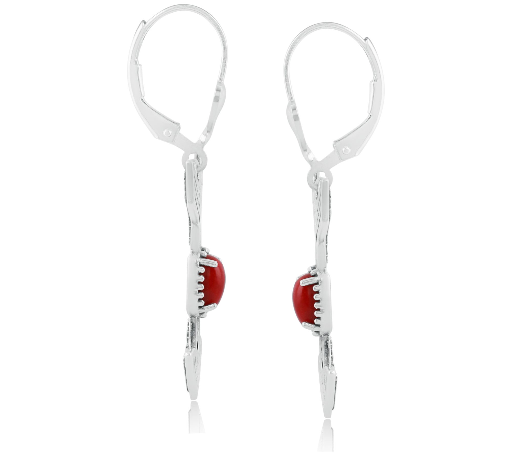 American West Gemstone Arrow Leverback Earrings, Sterling