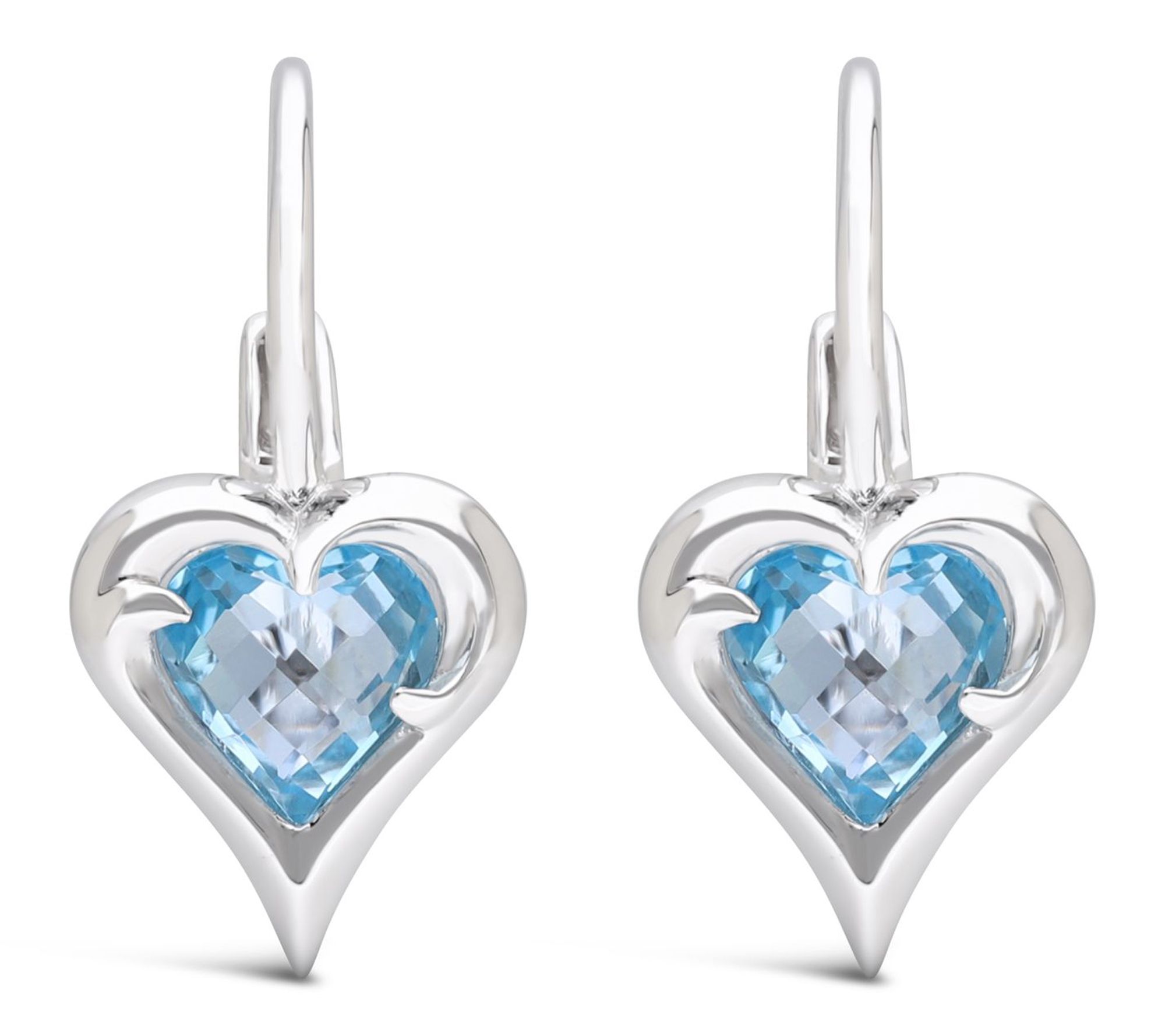Margo Manhattan Sterling Silver Blue Topaz LoveEarrings