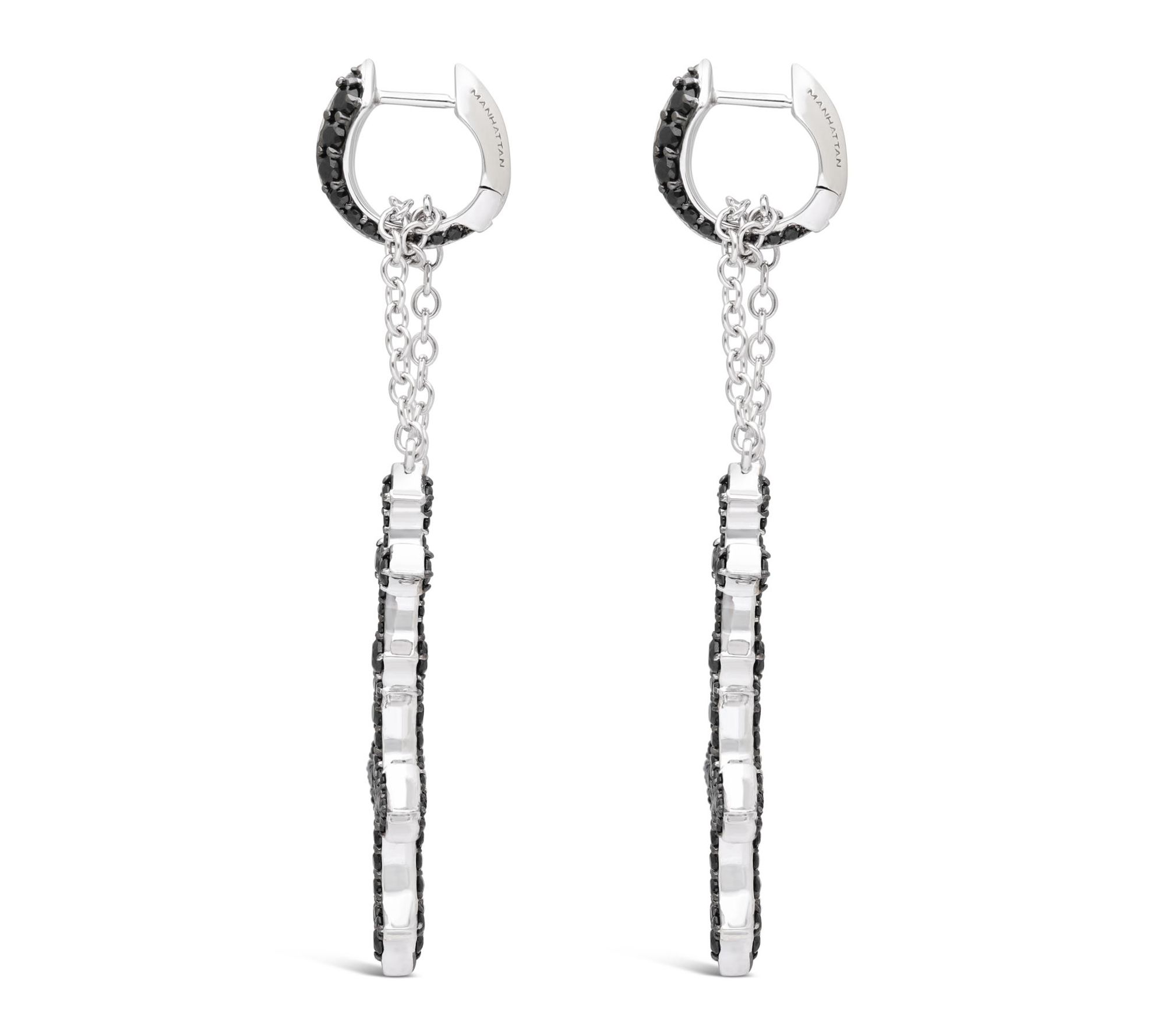 Margo Manhattan Sterling Black Spinel FAITH Cross Earrings