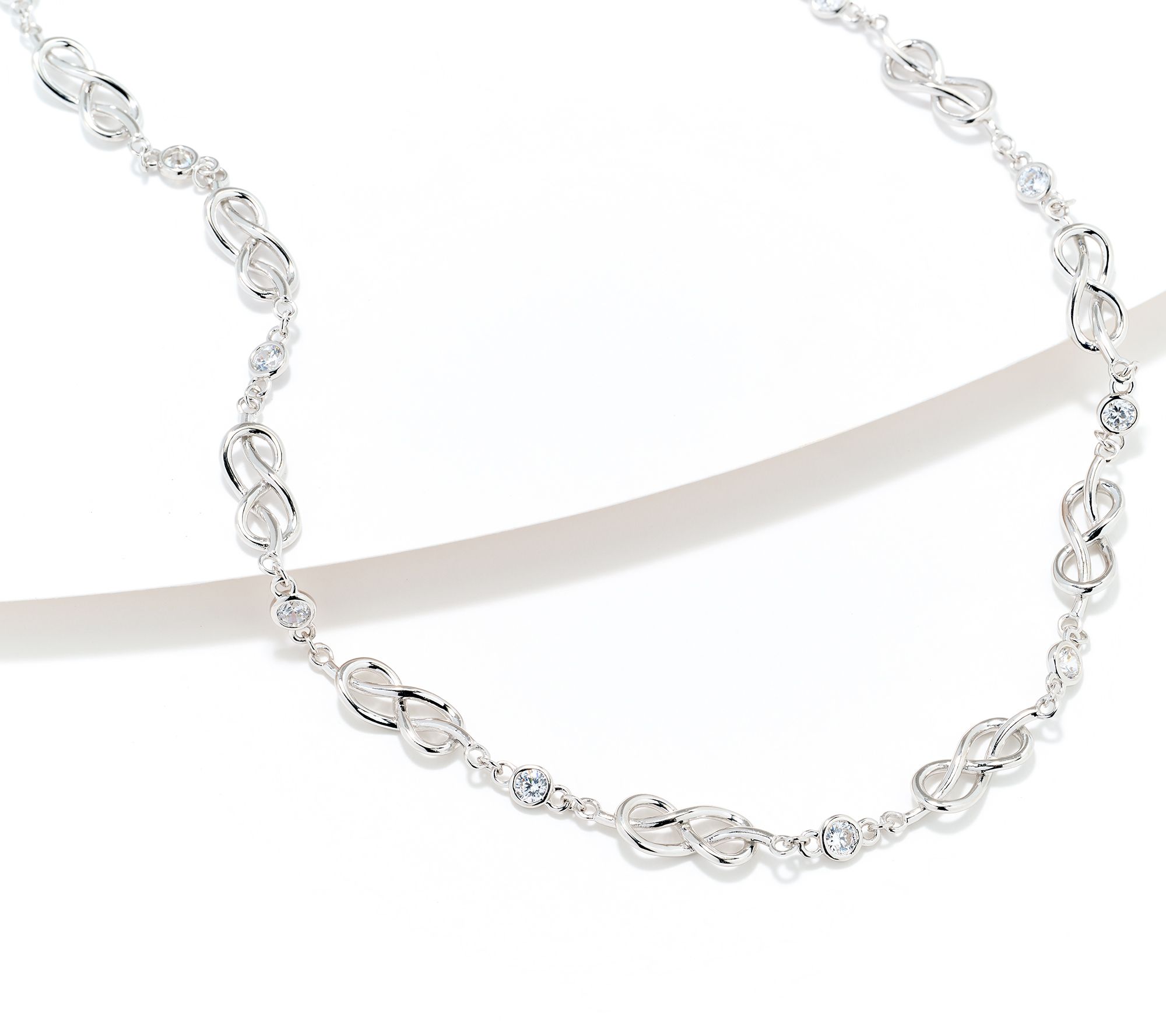 Diamonique x Prince Dimitri Knot of True Love Necklace, Sterling Silver