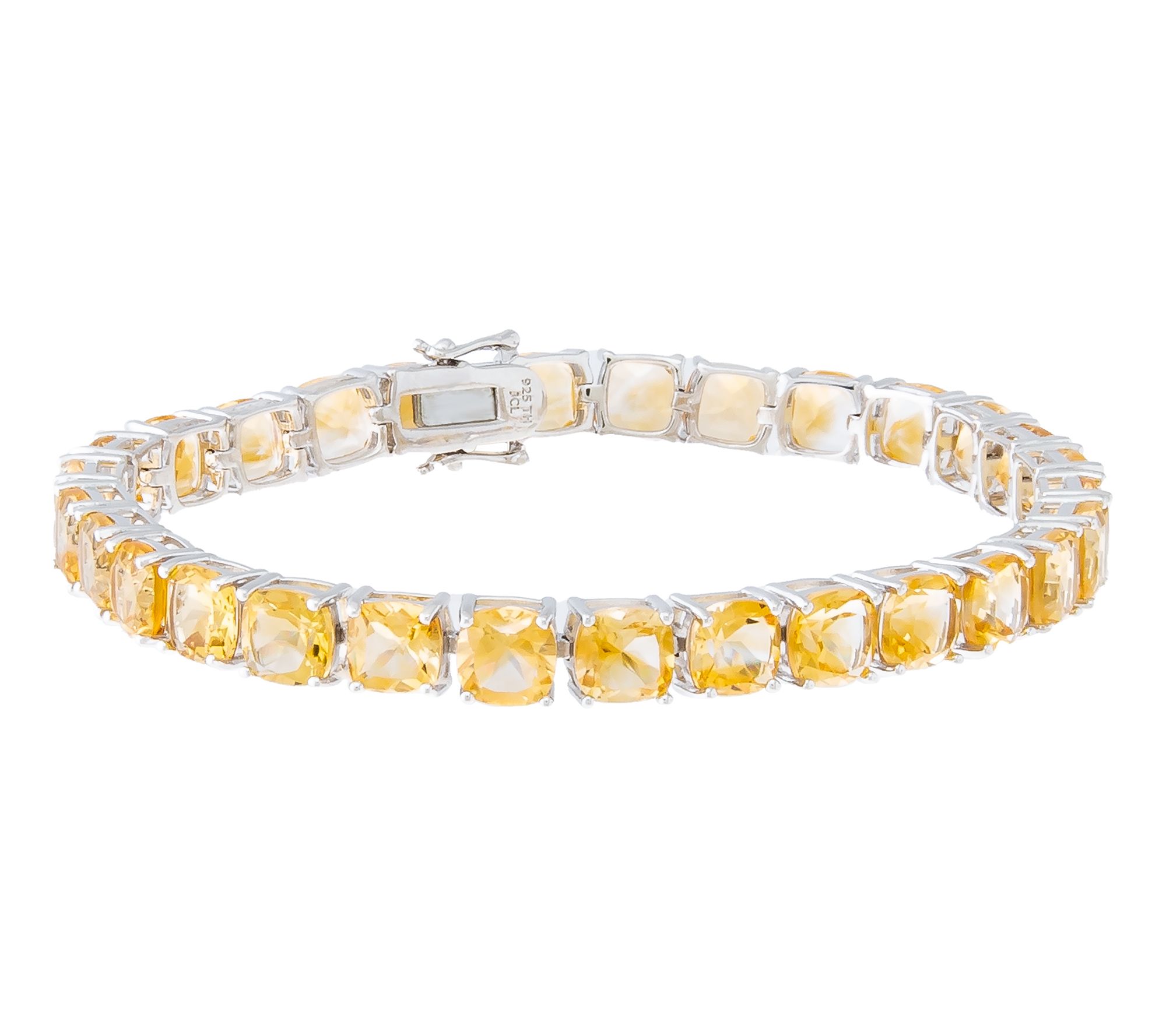 Affinity Gems Cushion Cut Gemstone Tennis Bracelet, Sterling