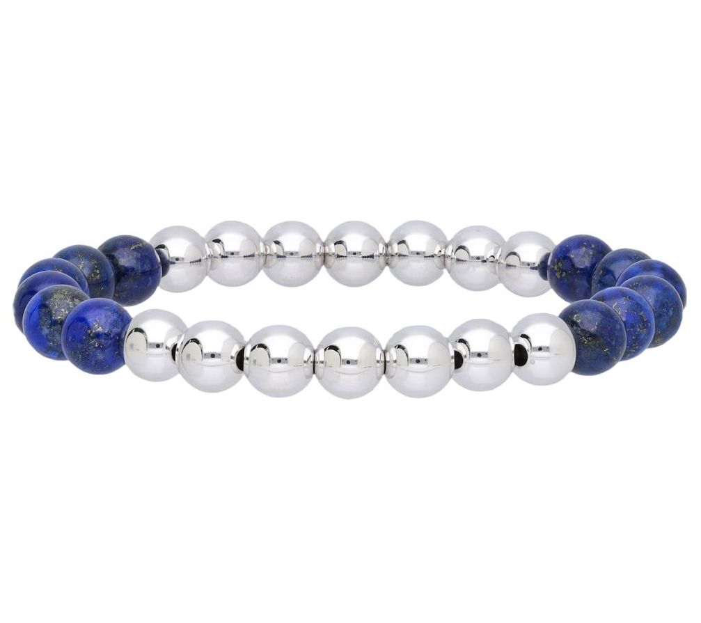 Elyse Ryan Sterling Silver & Lapis Bead Bracelet