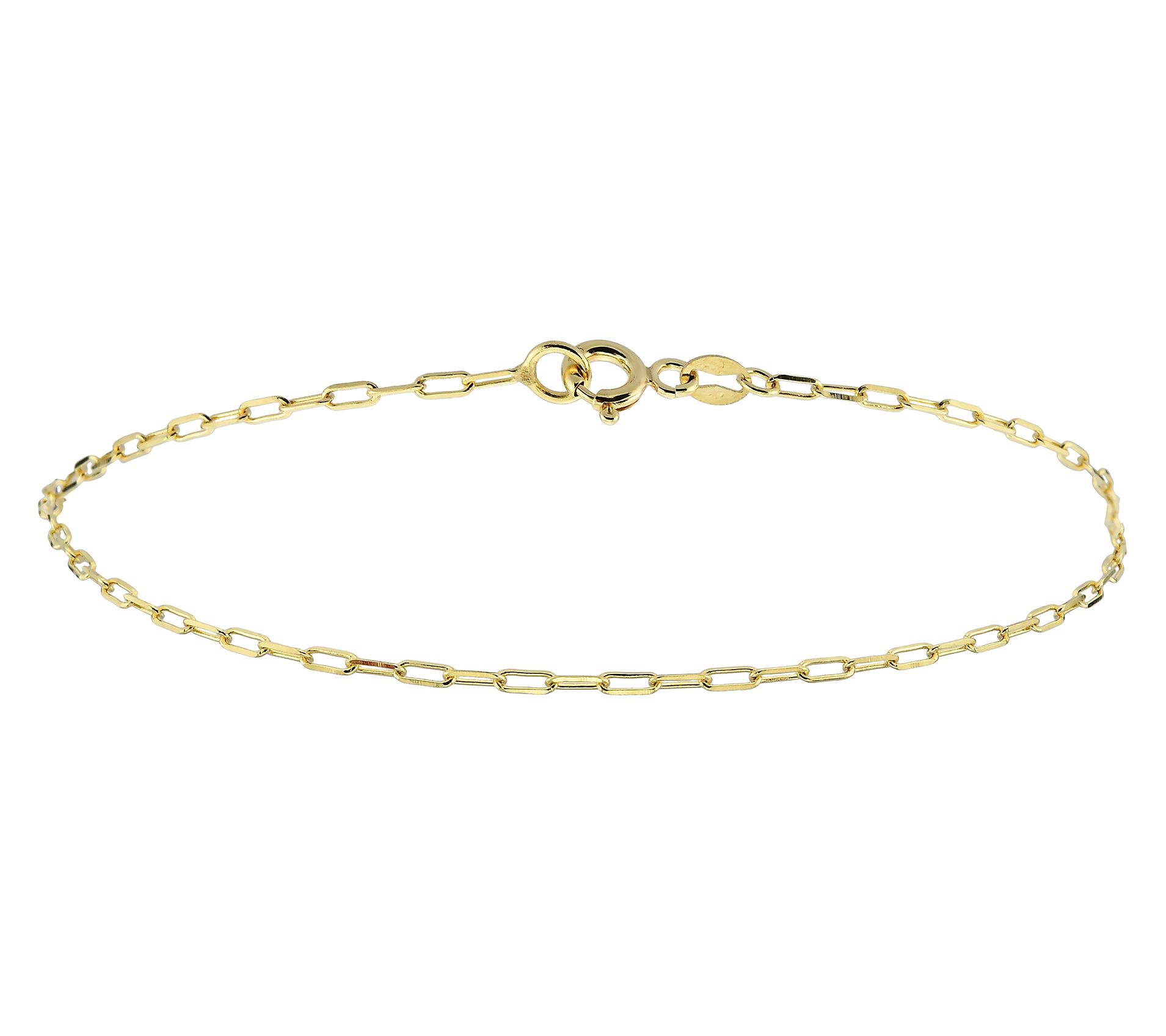 Adorna 14K Gold 1mm Solid Paperclip Chain Bracelet