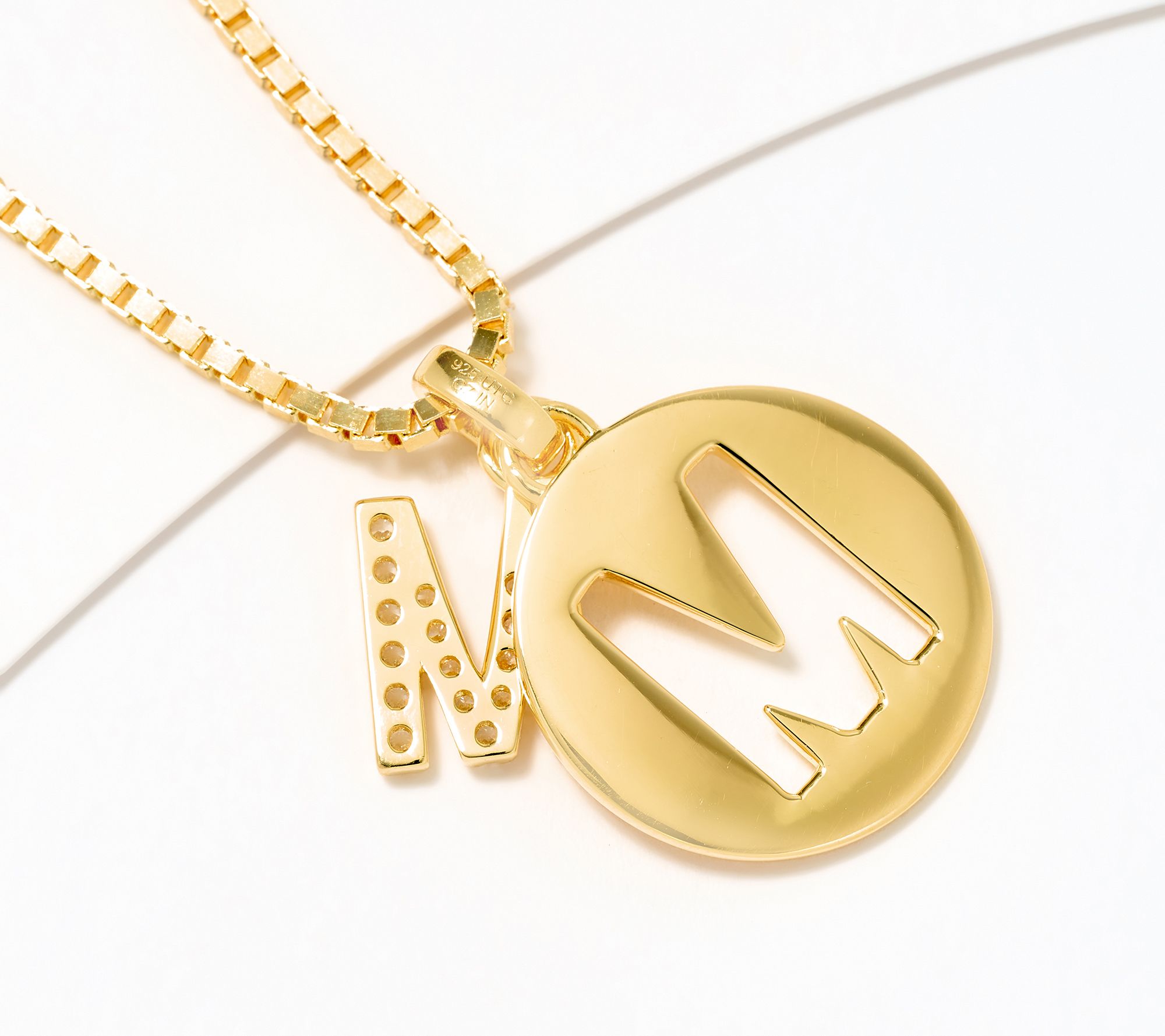 Diamonique x Kathy Levine Cut It Out Necklace, 14K Gold Plated