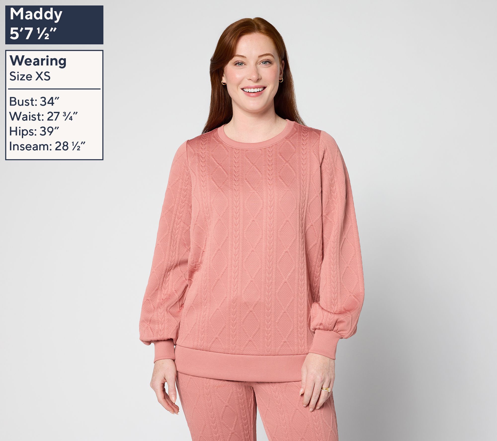 Belle by Kim Gravel Cable Chic Crewneck