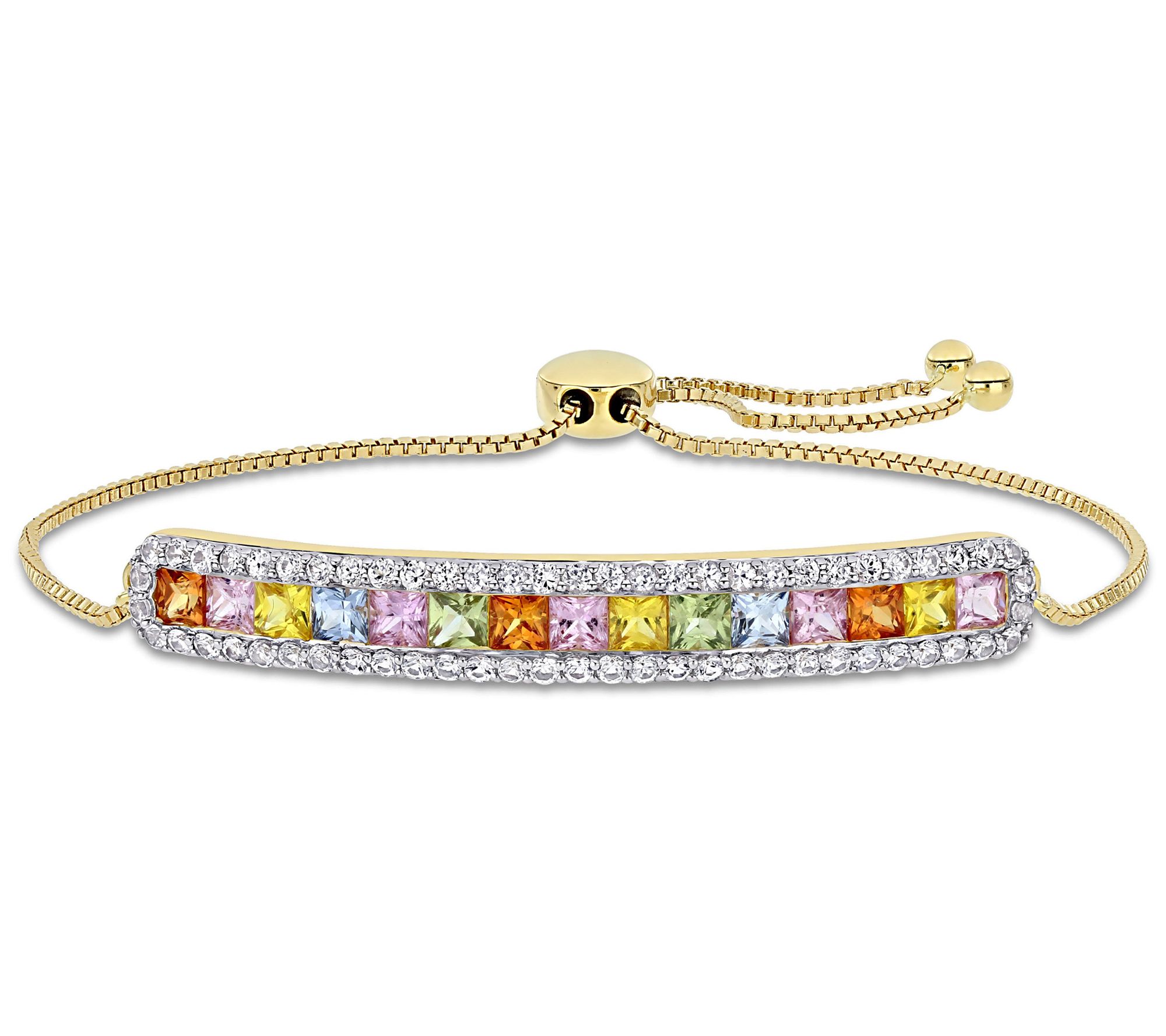 Bellini 14K 4.35 cttw Colors of Sapphire Adju stable Bracelet