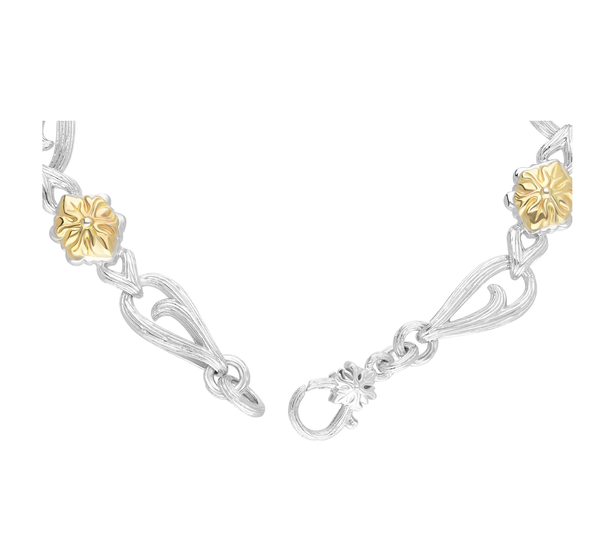 Ariva Sterling Silver & 18K Gold Clad Ac anthus Bracelet