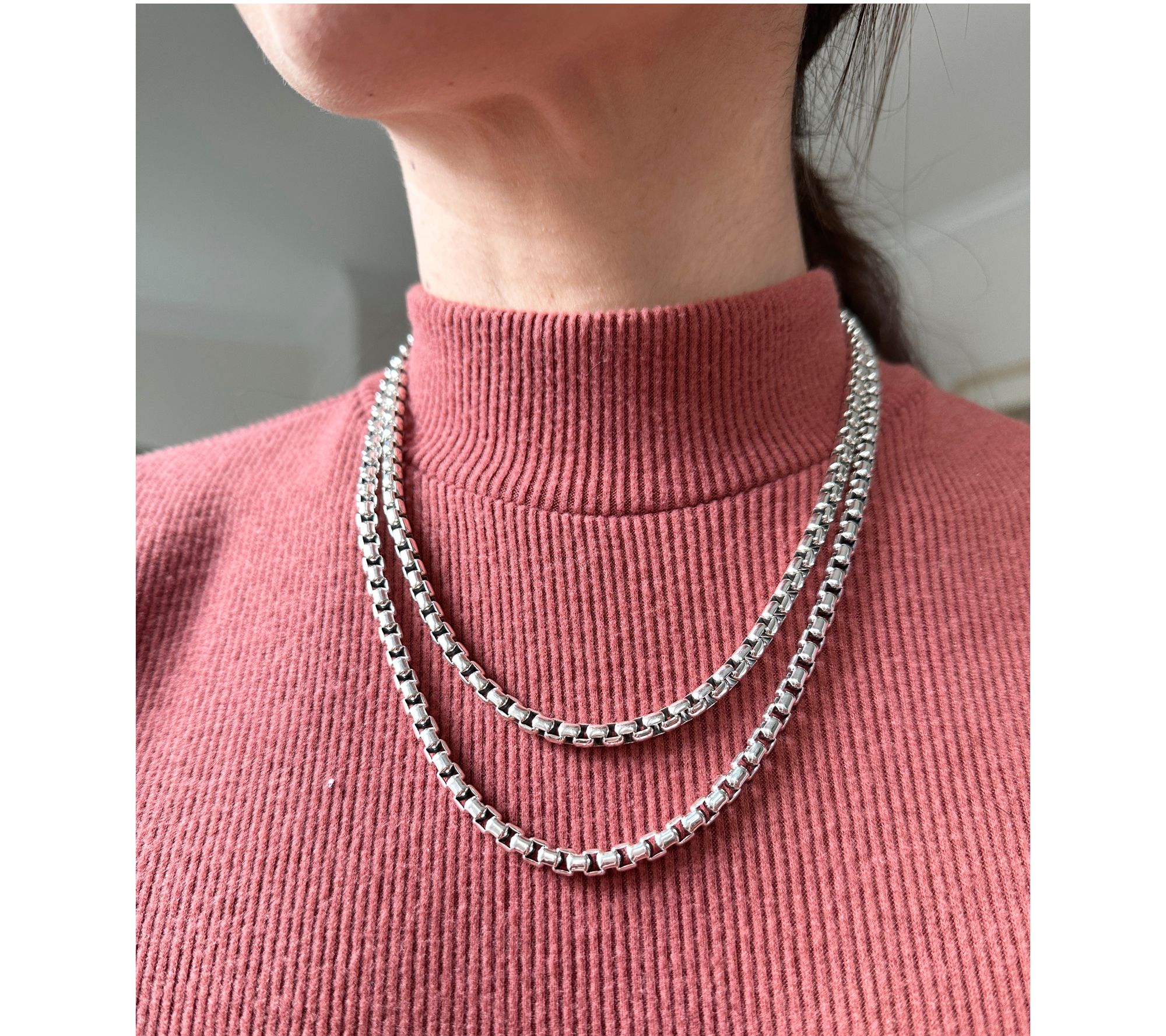 JAI Sterling Silver 5.3mm Box Chain 18