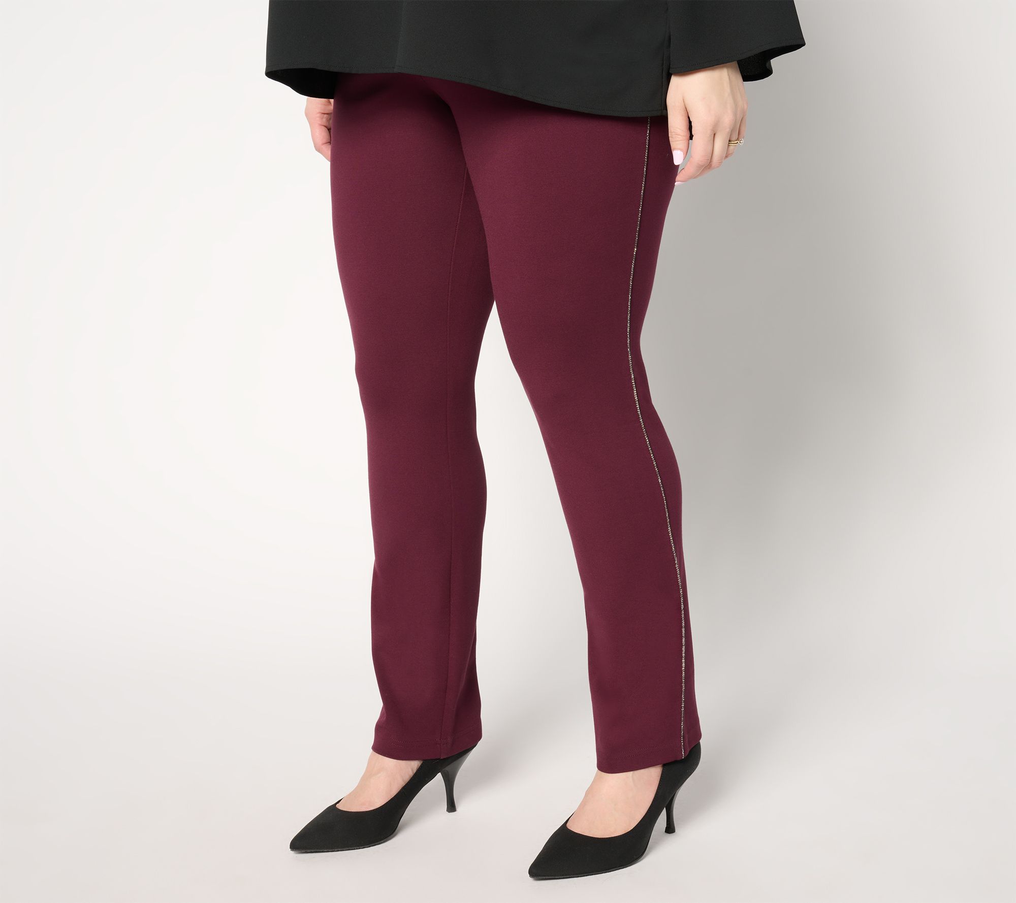 Jingle Belles by Kim Gravel Regular Ponte Bling Hollywood Waist Pant