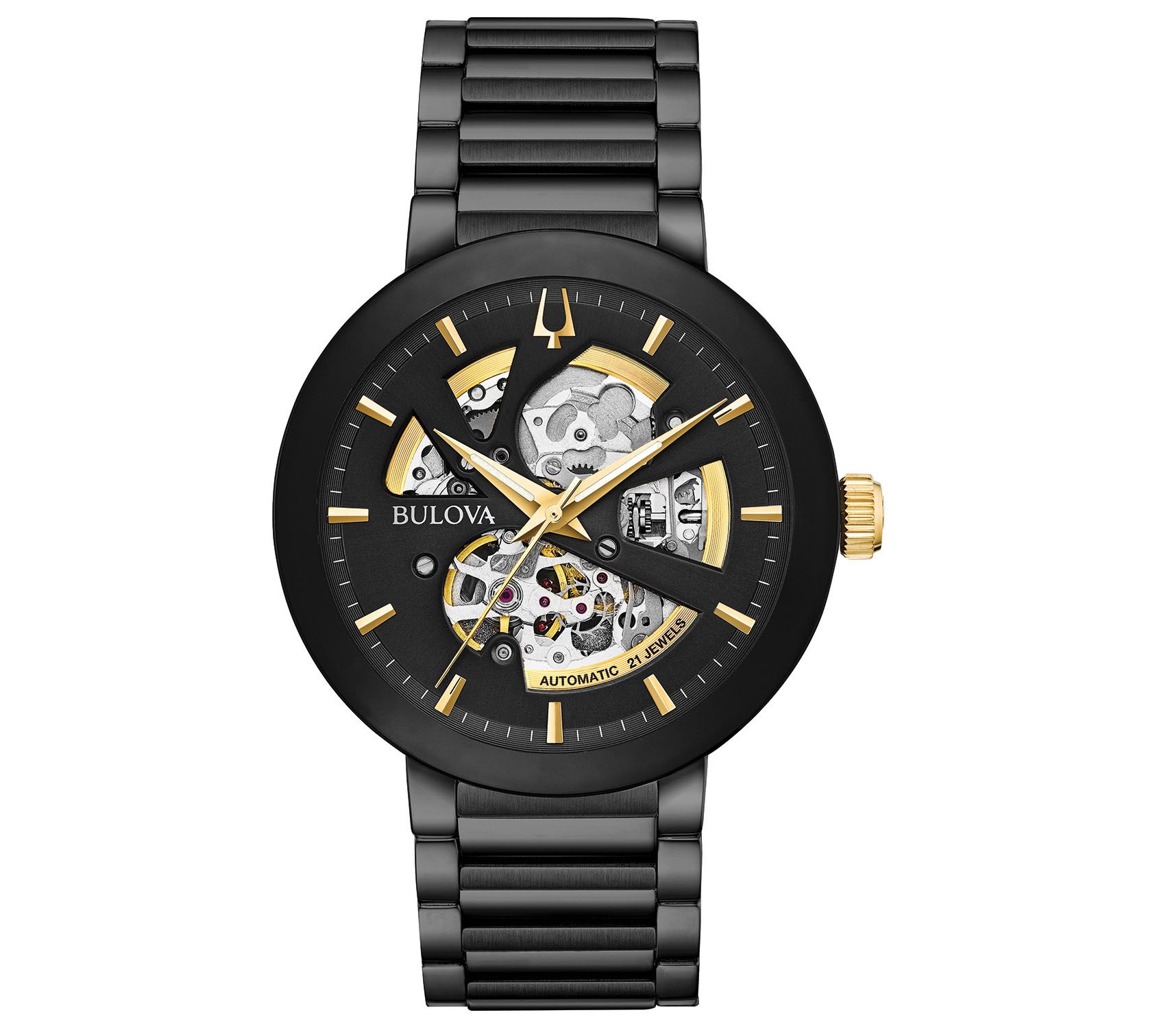 Bulova Men's Black Stainless Automatic BraceletWatch