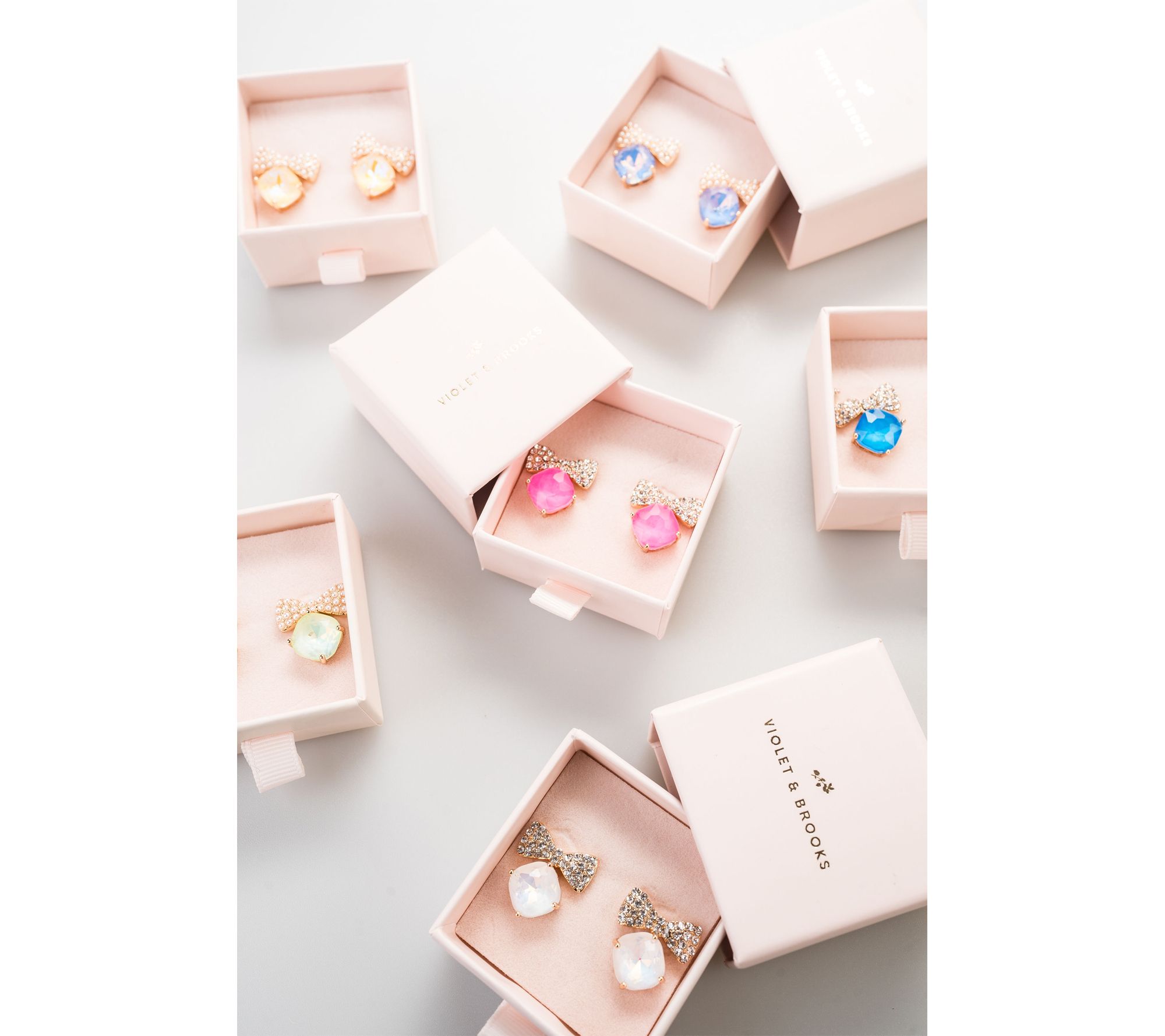 Violet & Brooks Bow Tie Crystal Stud Earrings