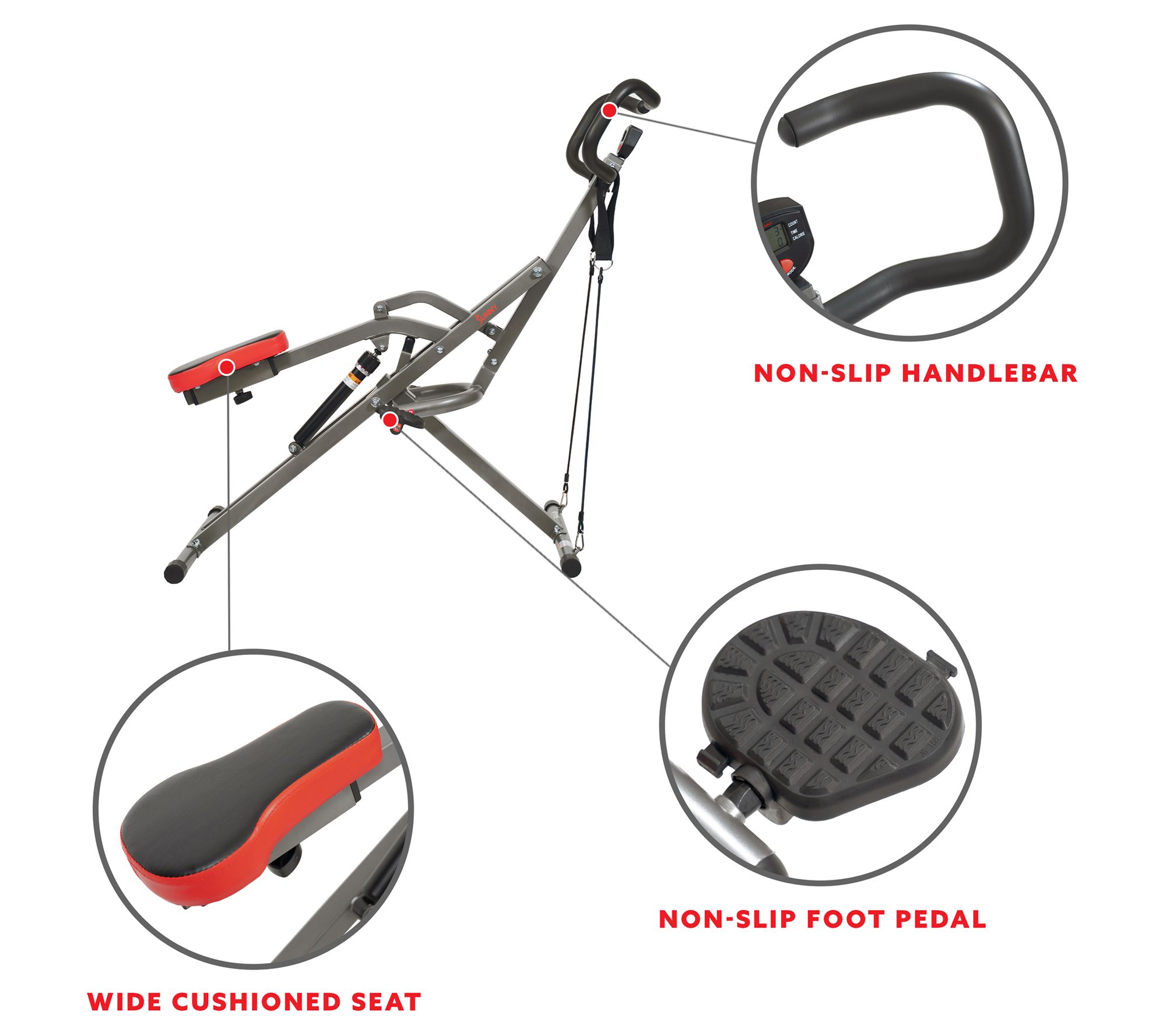 Sunny Health Fitness Row-N-Ride PRO Squat Assist - SF-A020052