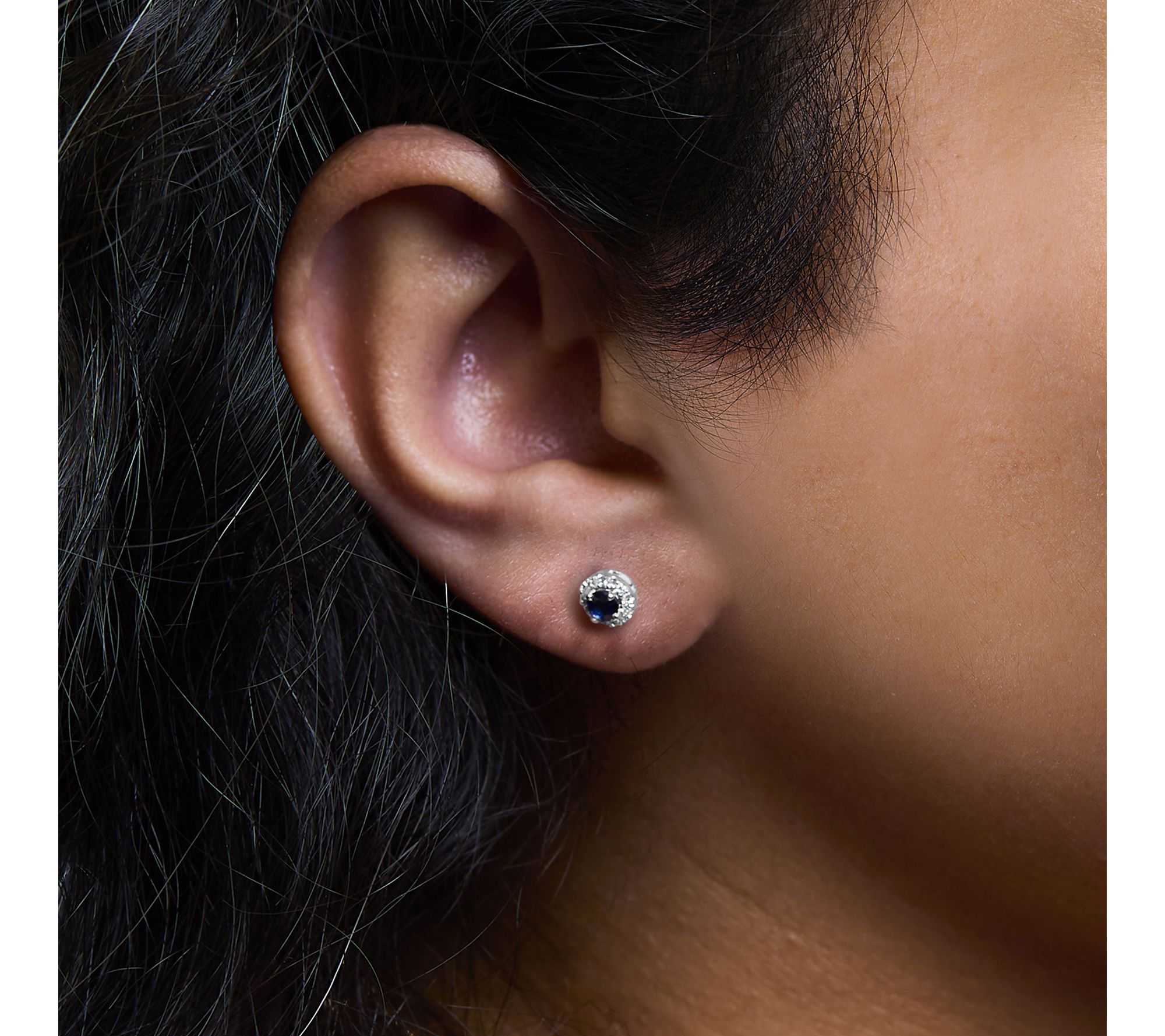 Haus of Brilliance Sapphire & Diamond Halo Earrings, 10K Gold