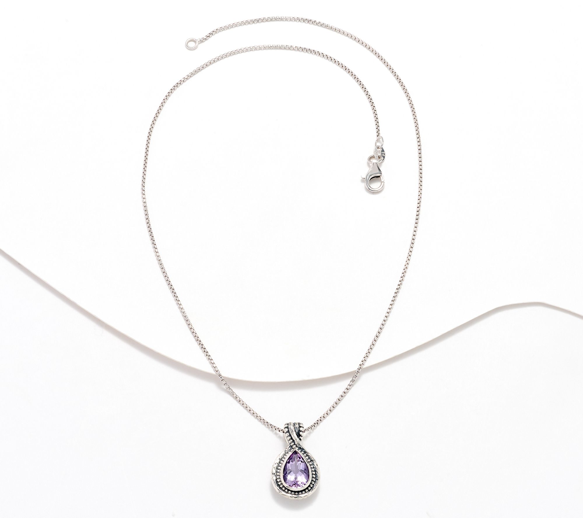 Or Paz Sterling Silver Pear Gemstone Pendant Necklace