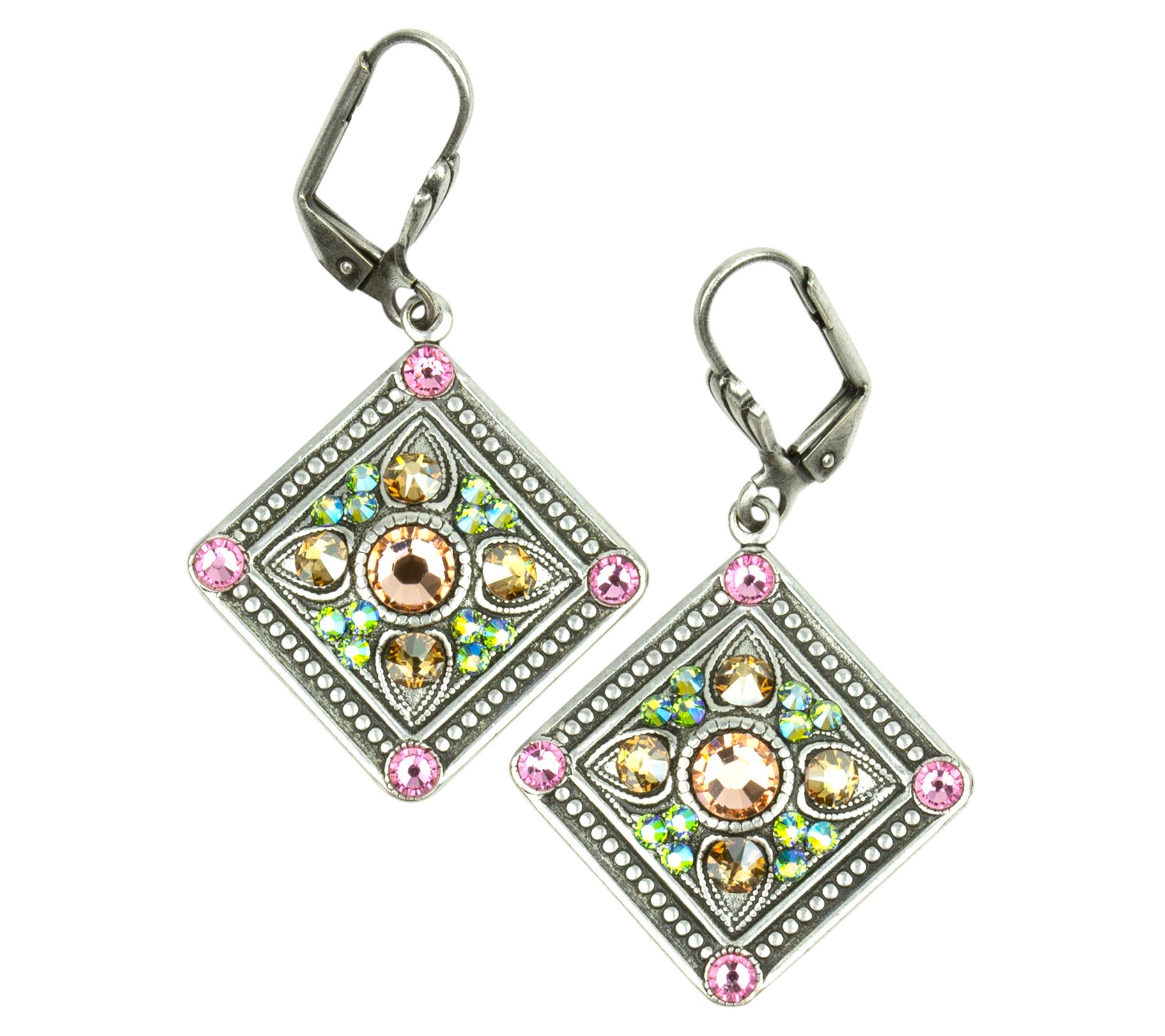 Anne Koplik Pastel Diamond Shield Earrings