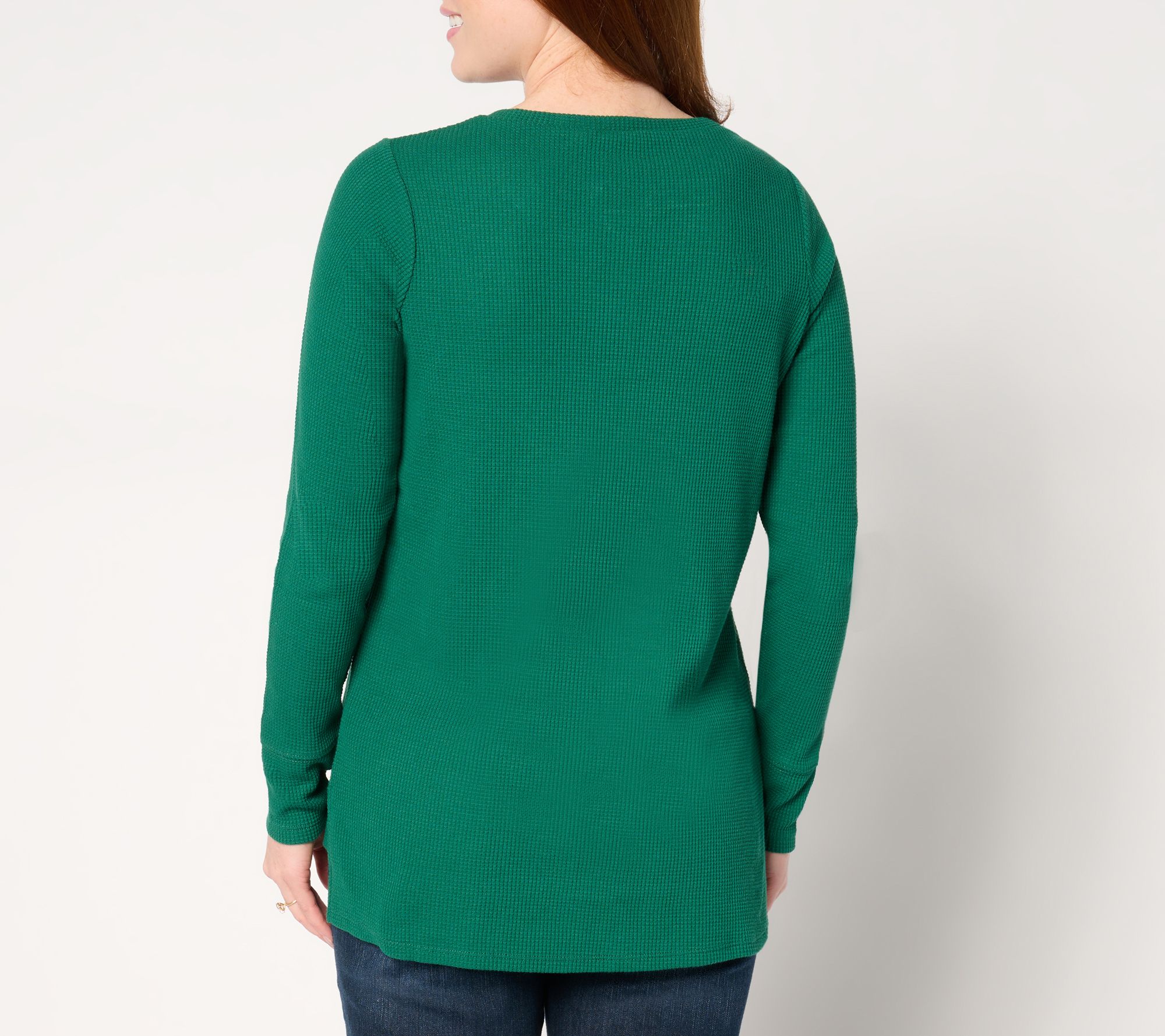 Jingle Belles by Kim Gravel Lumberjill Hi-Low Henley w/ Sparkle Snap