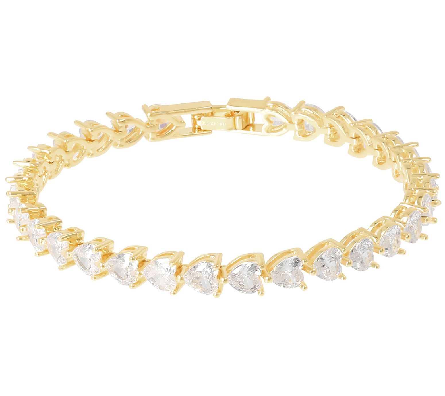 Diamonique xBronzo Italia 13.30cttw Heart LinkTennis Bracelet