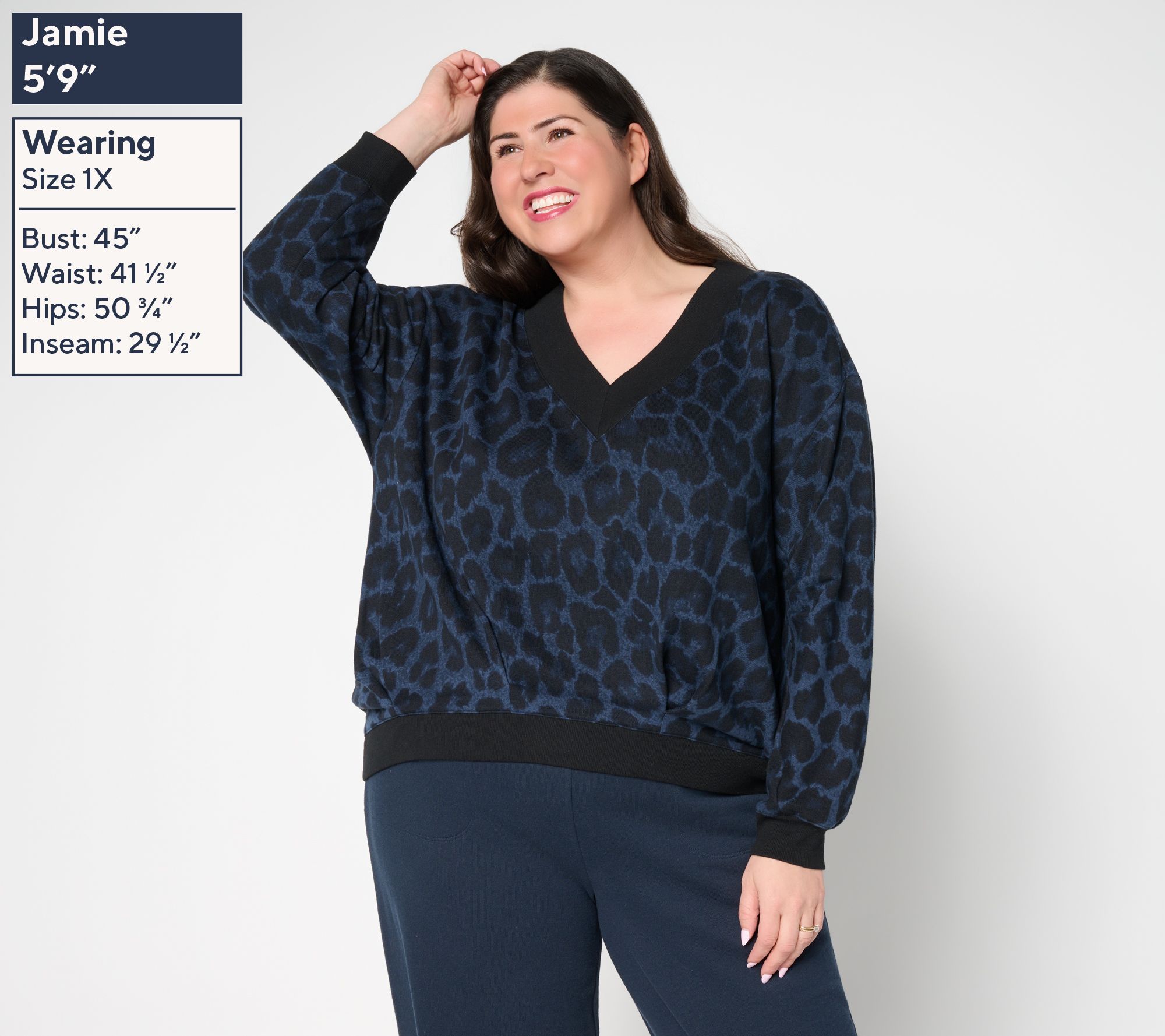 Carla Rockmore Collection Asymmetric French Terry Sweatshirt