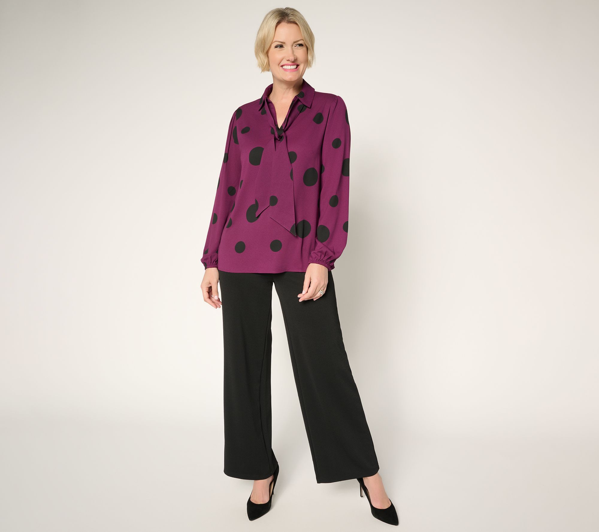 Brandis Dress out Loud Blouson Sleeve Bow Tied Blouse