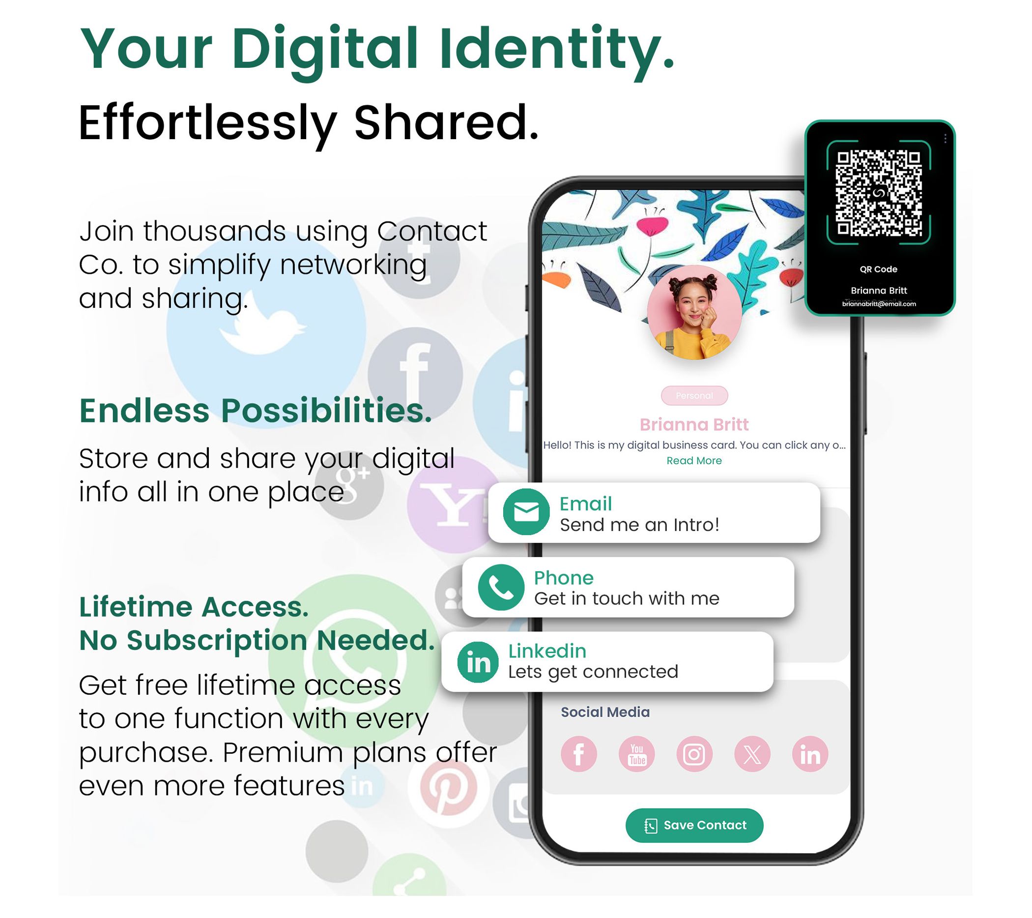 Contact Co. Smart Tap-to-Share Wooden WearableBracelet