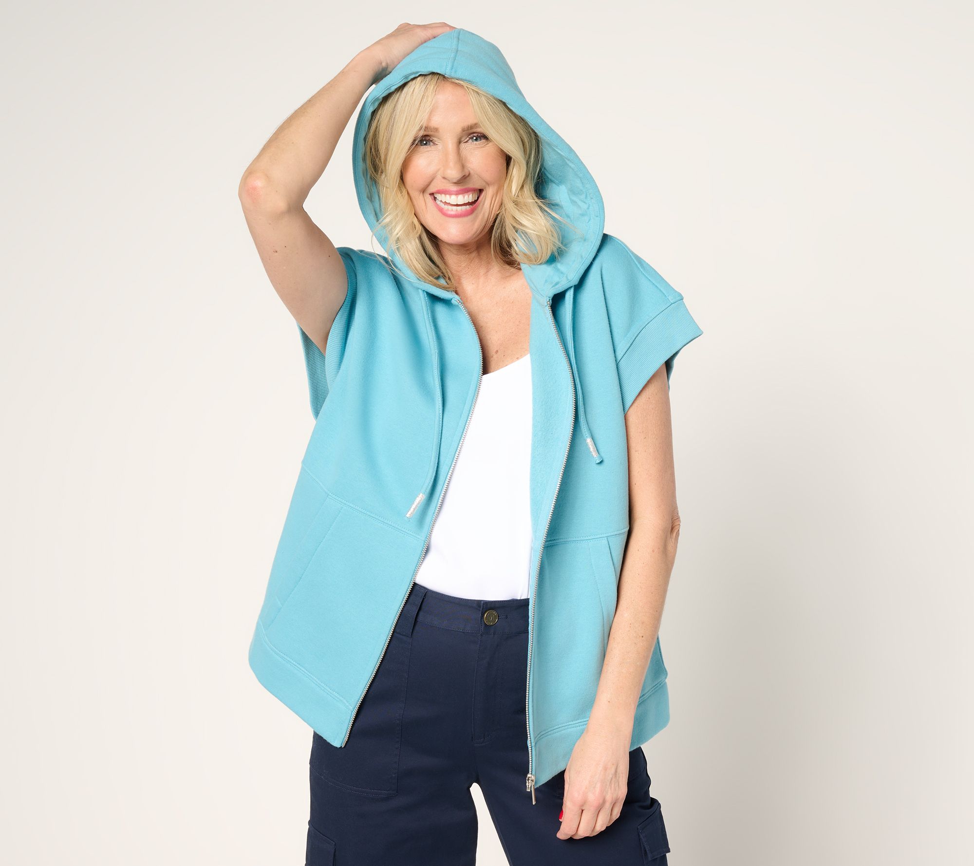 Martha Stewart Signature Towel Terry Zip Front Jacket with Hood