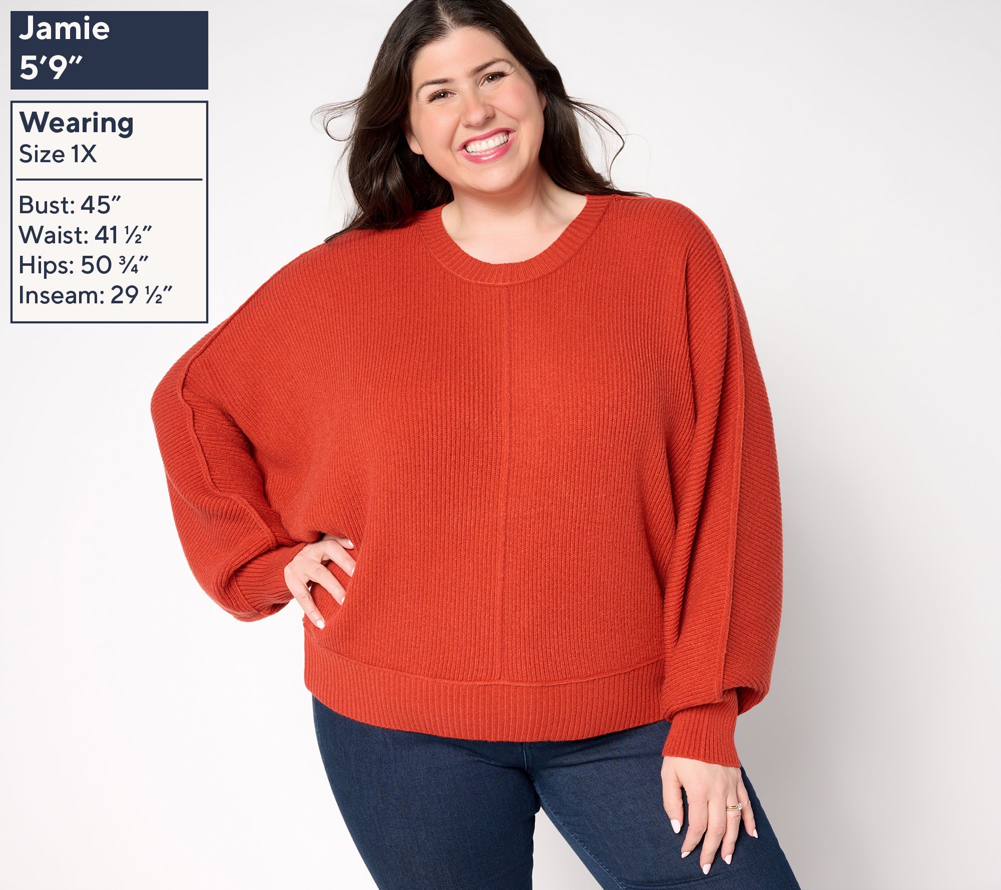 Carla Rockmore Collection Crewneck Dolman Sleeve Sweater