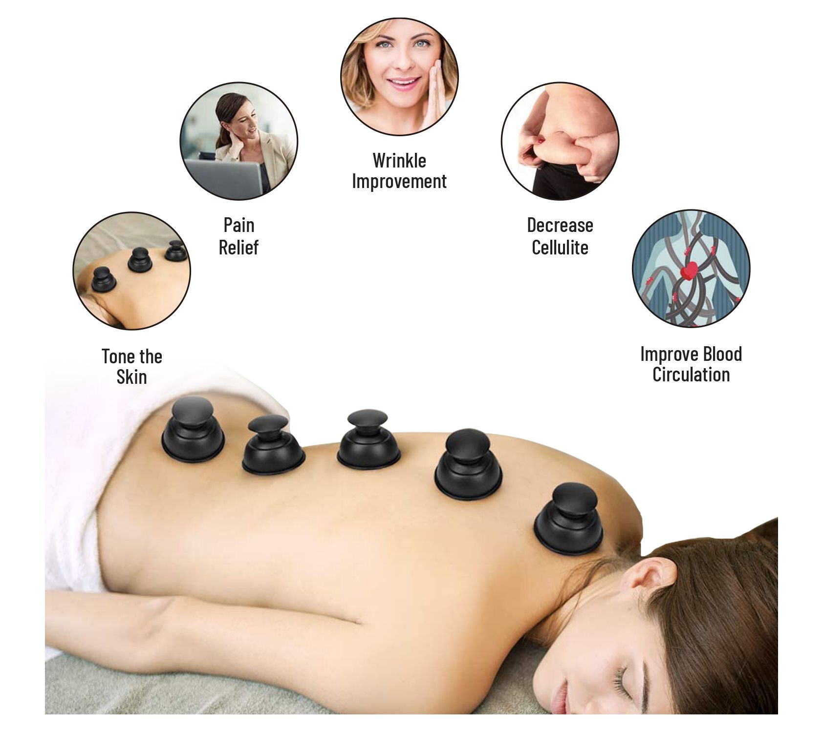 TRAKK Set of 4 Cupping Therapy w/ Carry Bag