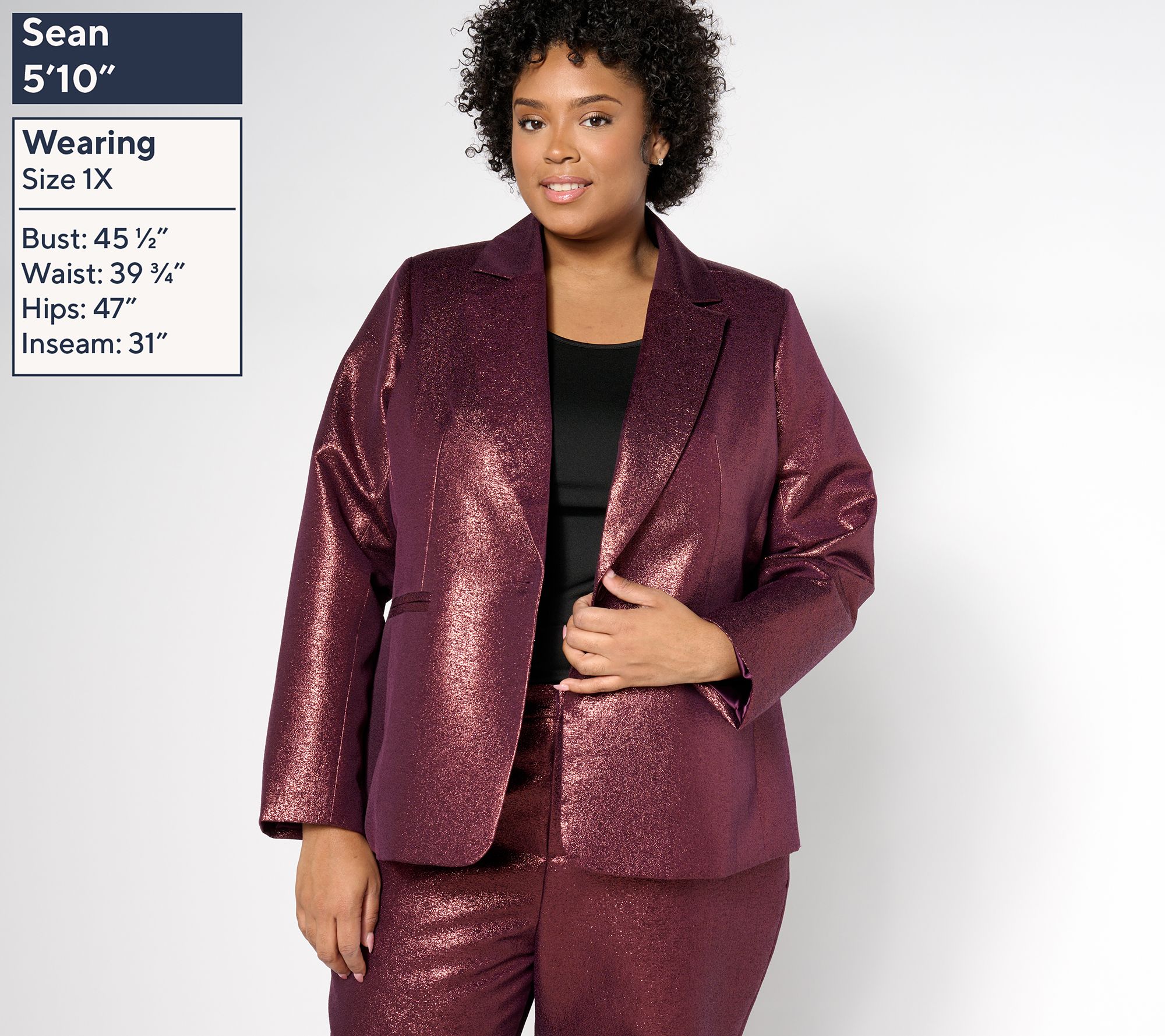 Joan Rivers Red Carpet Petite Metallic Shimmer Blazer