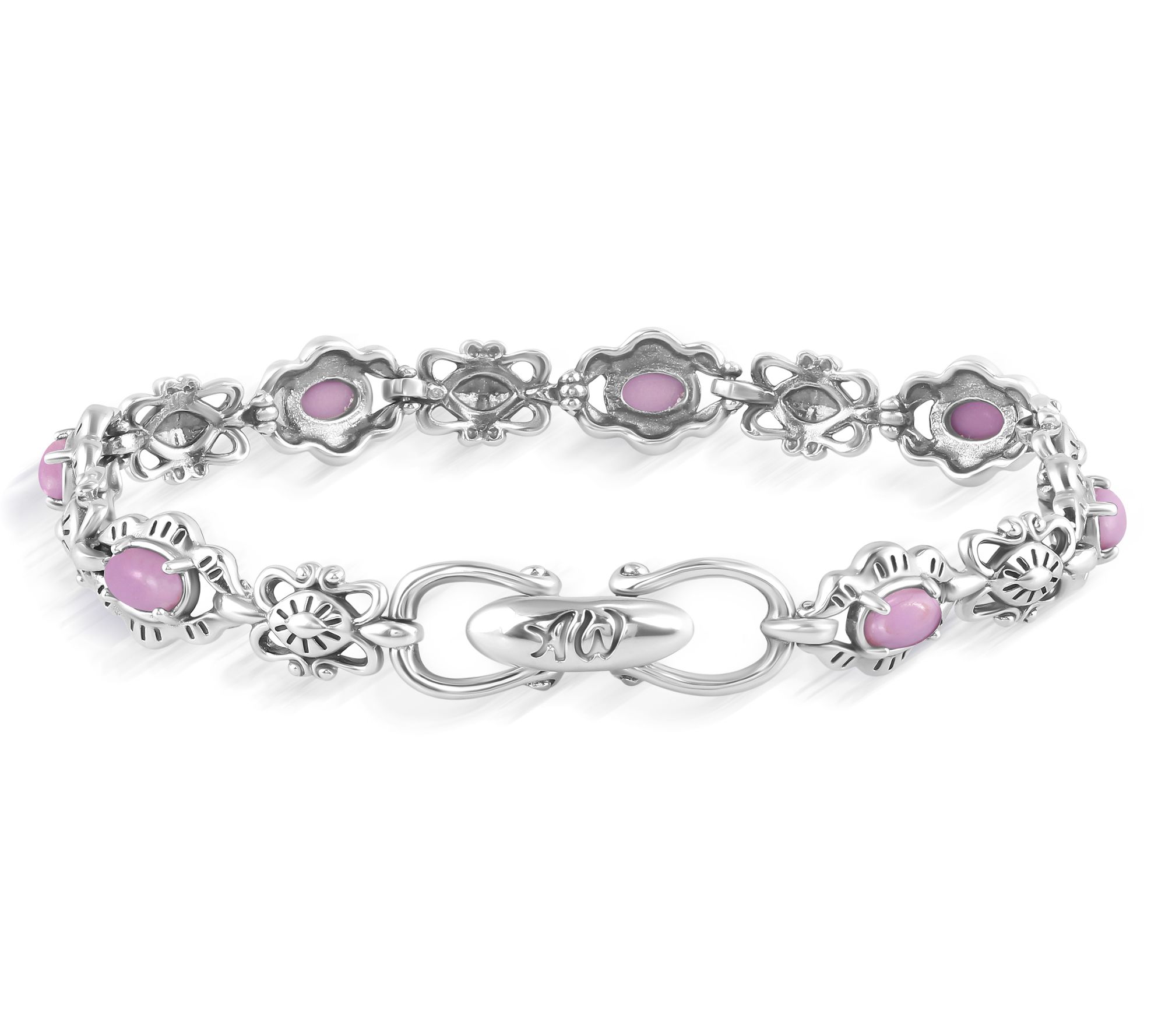 American West Sterling Oval Gemstone Tennis Bracelet